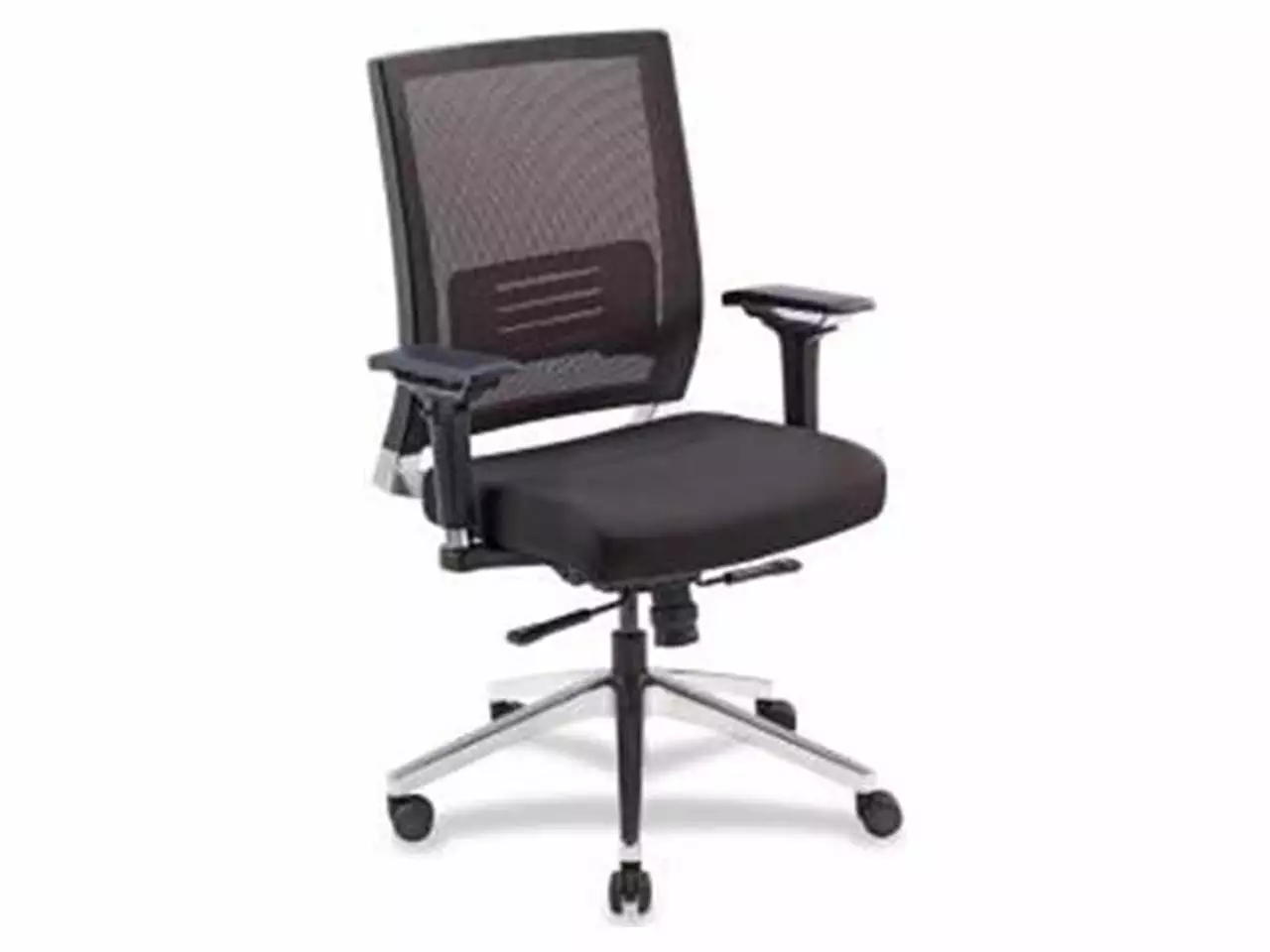 Lorell Executive Swivel Chair Black Mesh Leather 28.5x28.25x43.5 Inches 90041