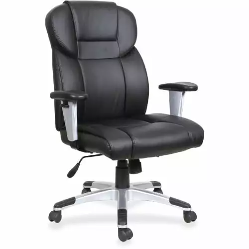 Lorell High-back Leather Executive Chair Black Bonded Leather Seat and Back 28.9 Width x 28.5 Depth