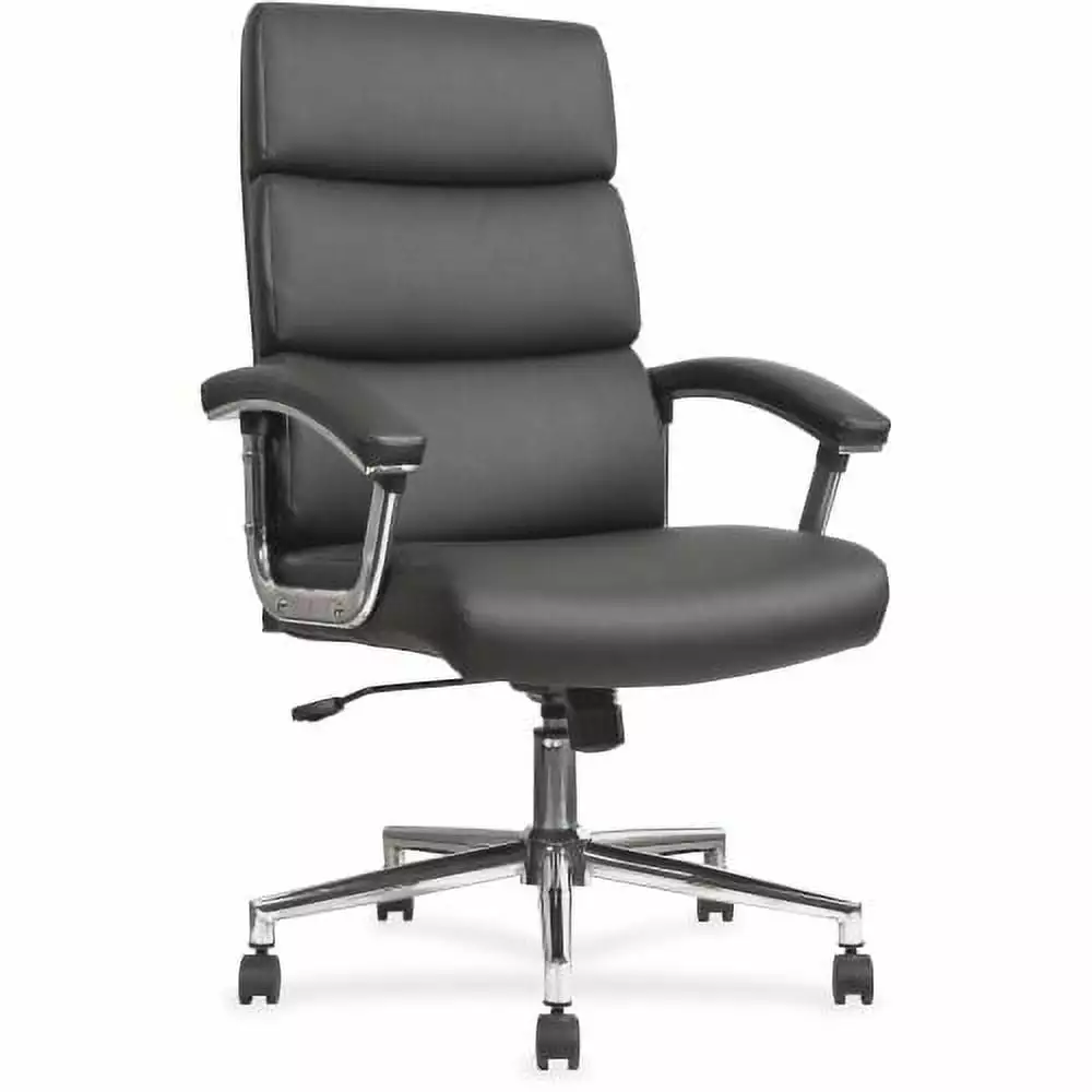 Lorell Leather High-back Chair Black Bonded Leather Seat 19.13 Width x 18.88 Depth
