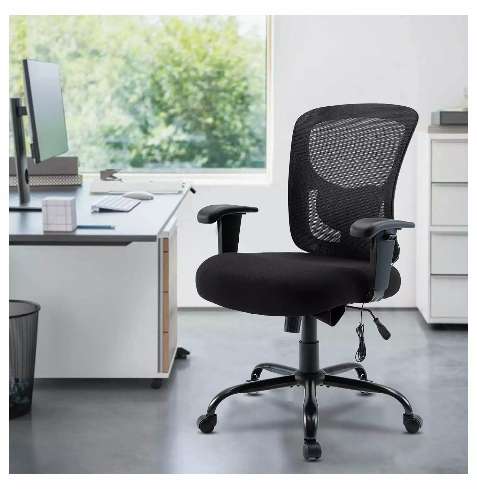 MAQING Big and Tall Office Chair 400lbs Ergonomic Mesh Swivel Executive Chair Adjustable Arms Lumbar Support Massage