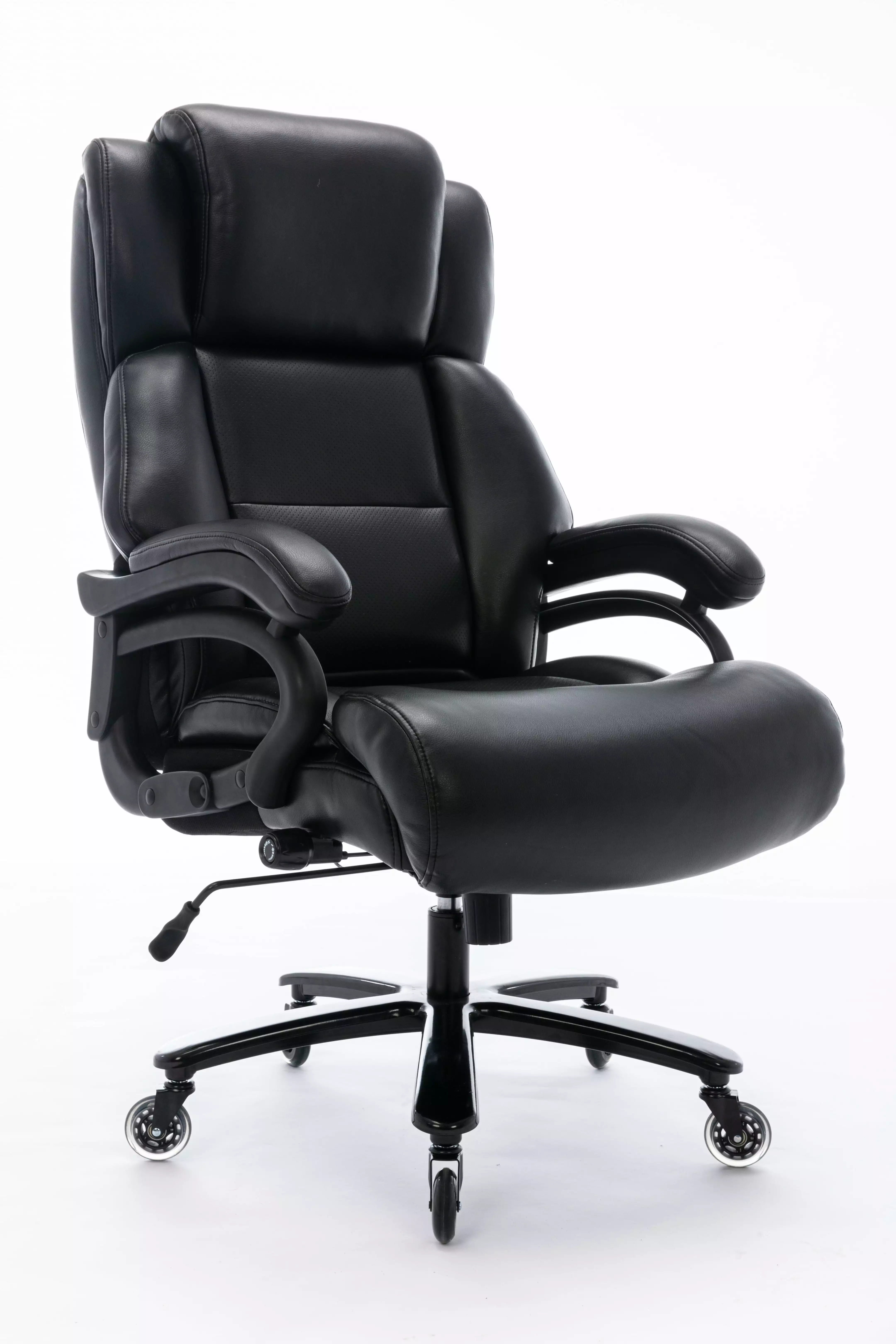 MarcreBig and Tall 400lbs Office Chair Adjustable Lumbar Support Heavy Duty Metal Base Quiet Rubber Wheels High Back Large...