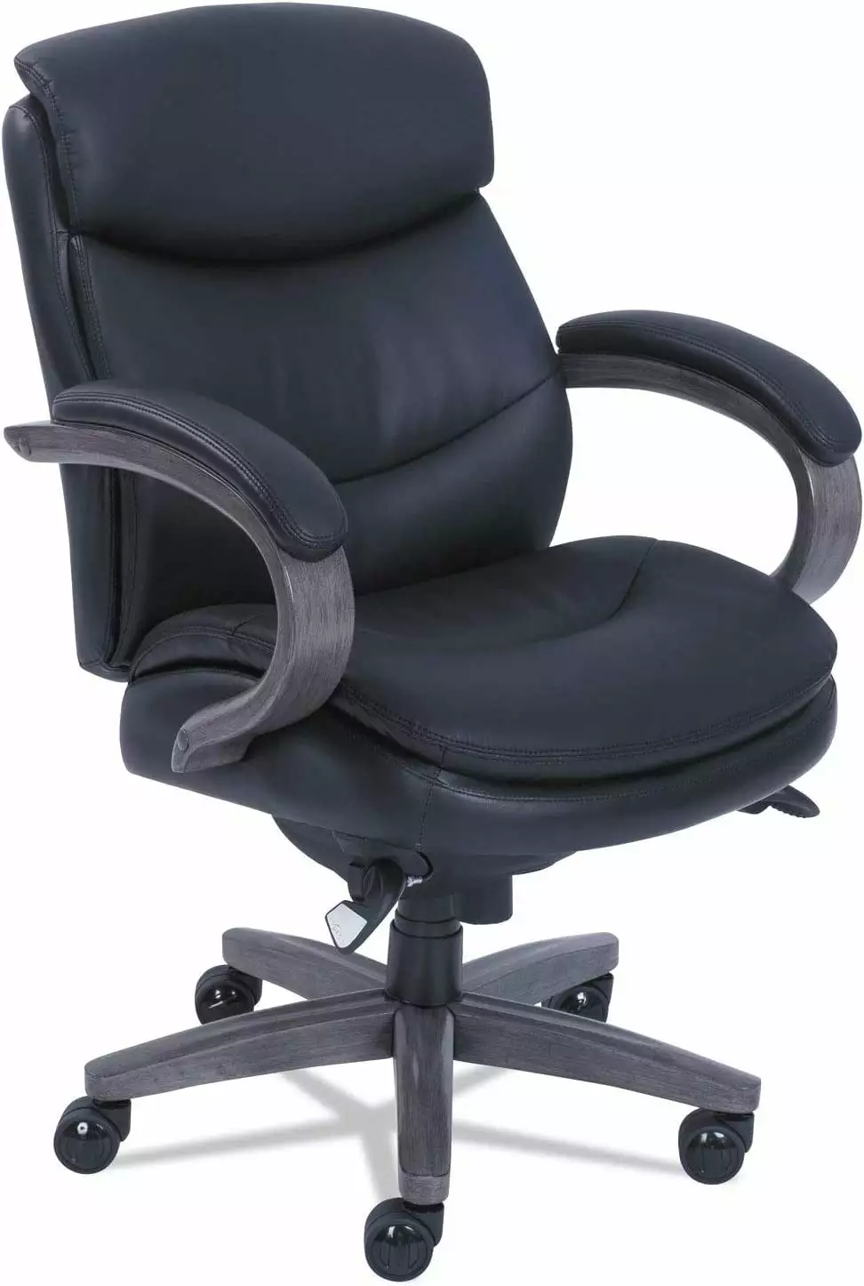 MENGGE Woodbury Mid-Back Executive Chair Black Seat Gray Base 300 lbs Capacity