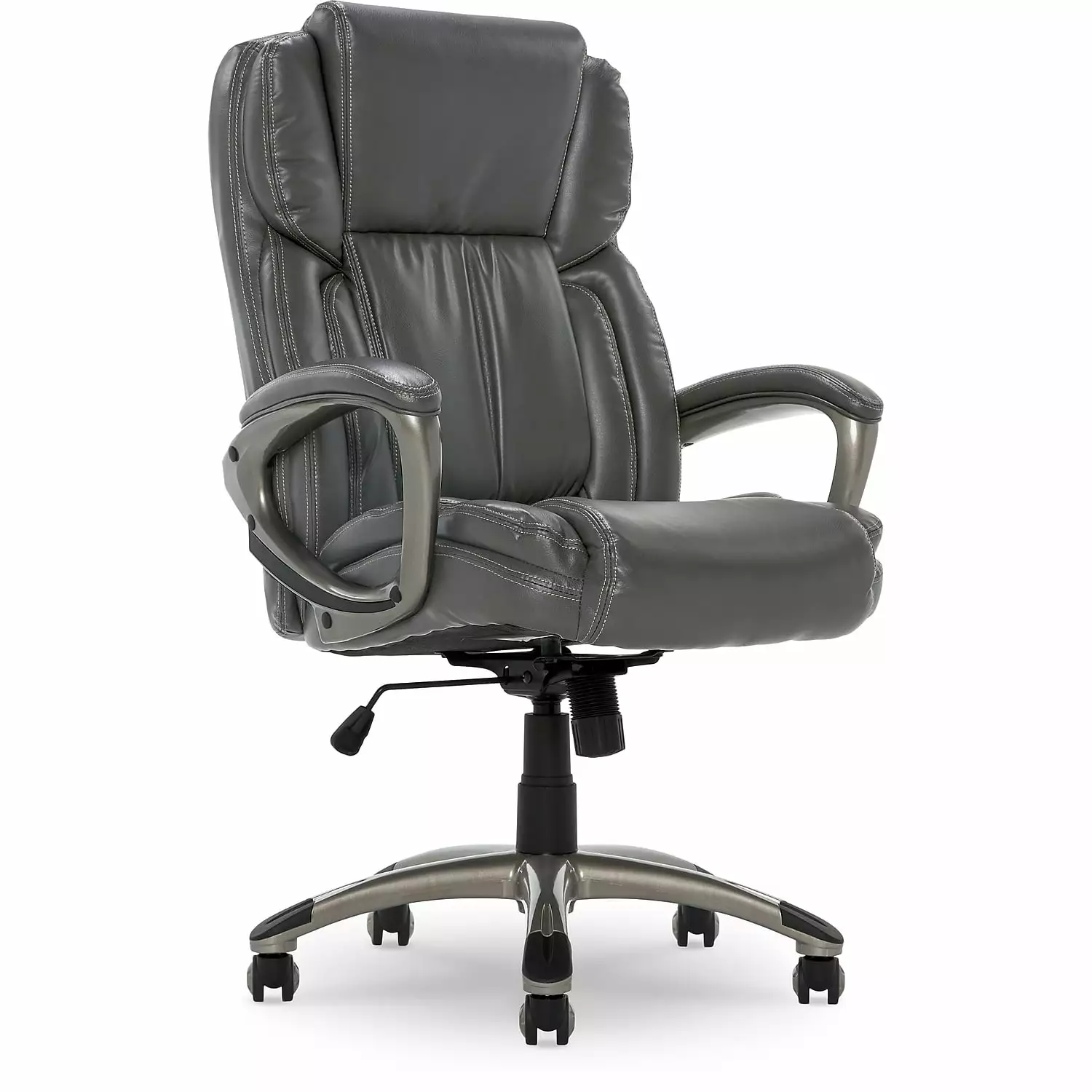 Serta Works Bonded Leather Executive Office Chair Harvard Gray Millwork Holdings