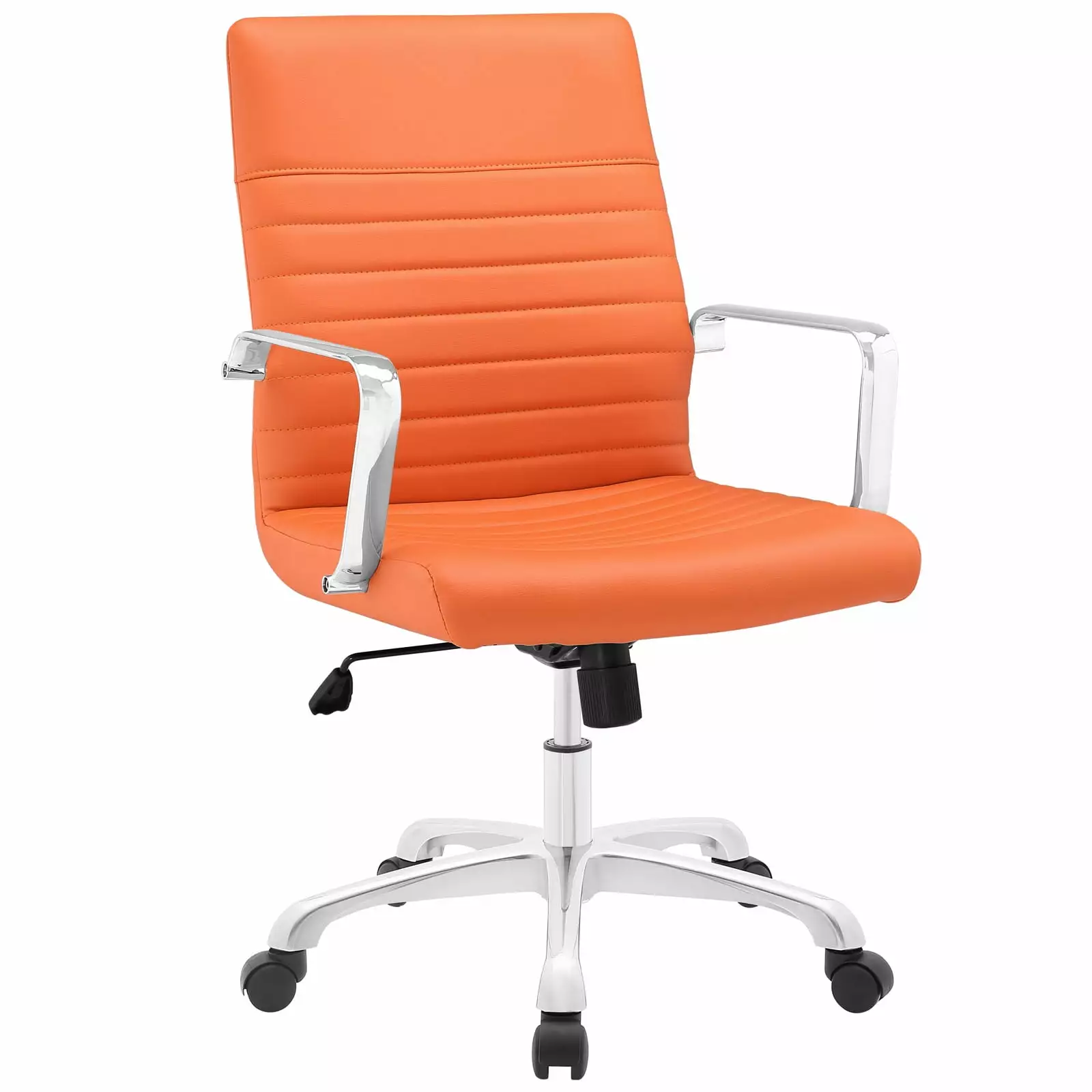 Modern Contemporary Orange Faux Leather Office Chair Stylish Workspaces