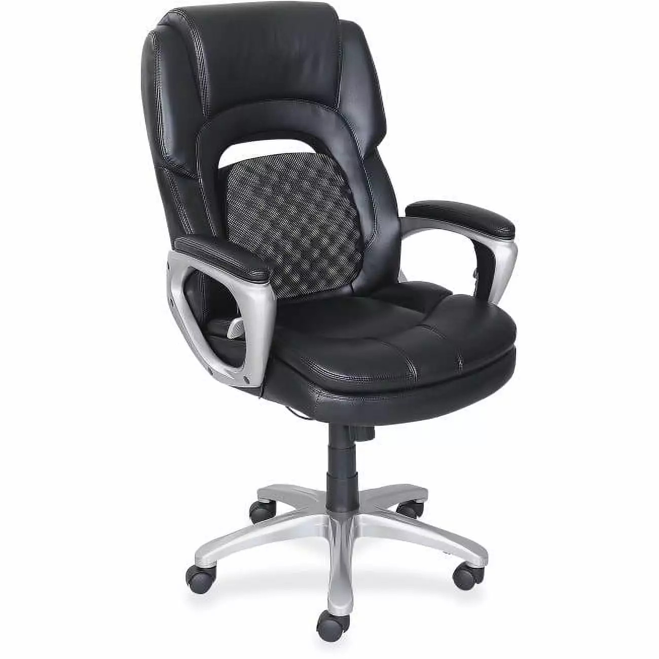 46.8 x 26.8 x 30 . Bonded Leather Executive Chair - Black Newestedition