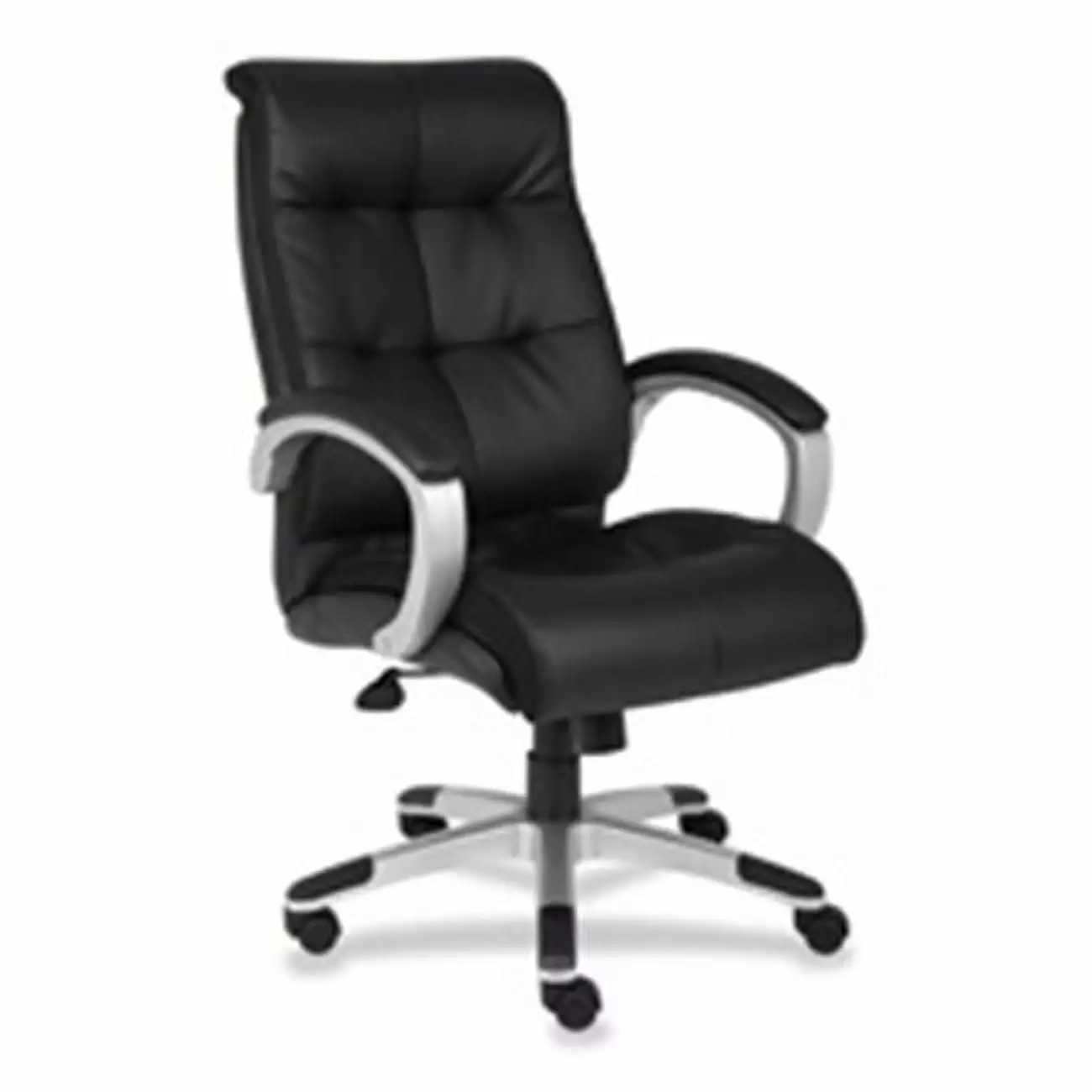 Classic Executive Leather Office Chair 27x32x44.5 Black-Silver Newestedition