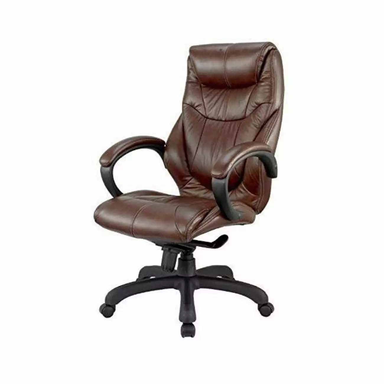 Nicer Furniture 27.5 Executive Chair Lumbar Support Adjustable Height Chocolate Brown