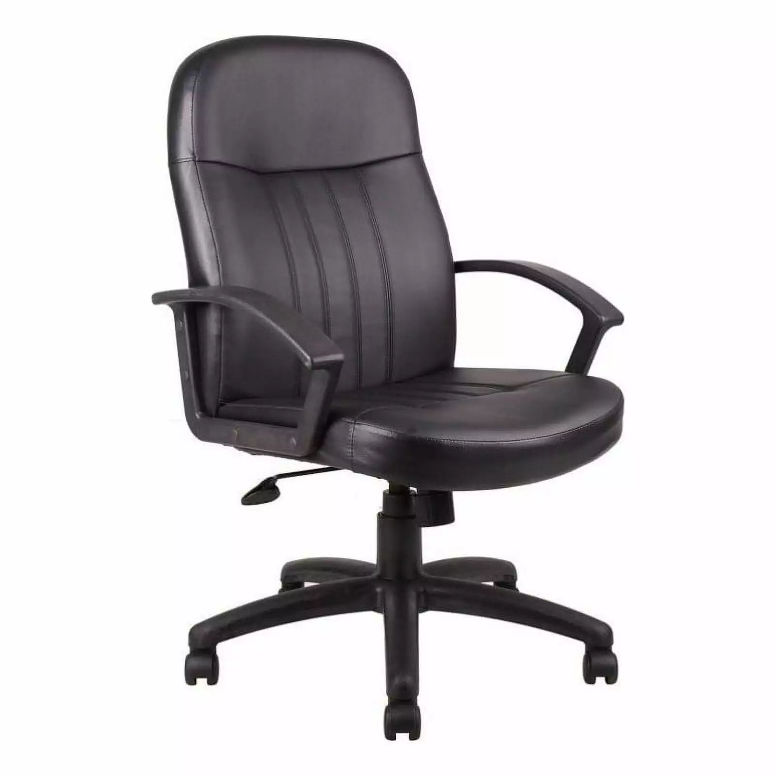 Pemberly Row Black Leather Contemporary Executive Office Chair