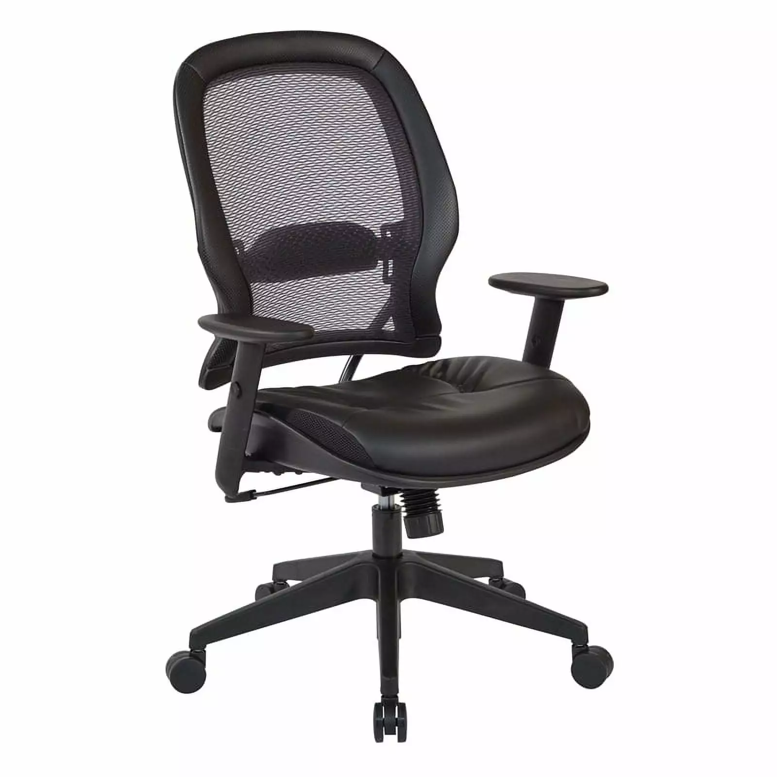 Pemberly Row Executive High Back Chair Black Bonded Leather Seat