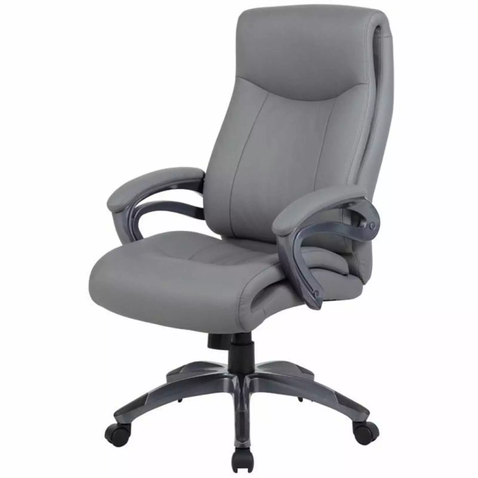 Pemberly Row Fabric Upholstered Swivel Executive Chair Gray