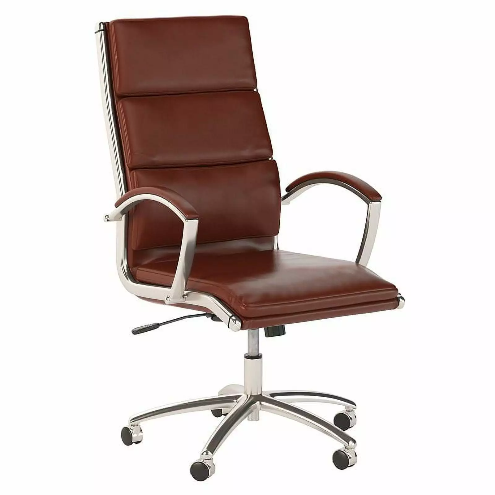 Pemberly Row High Back Contemporary Faux Leather Executive Office Chair Brown