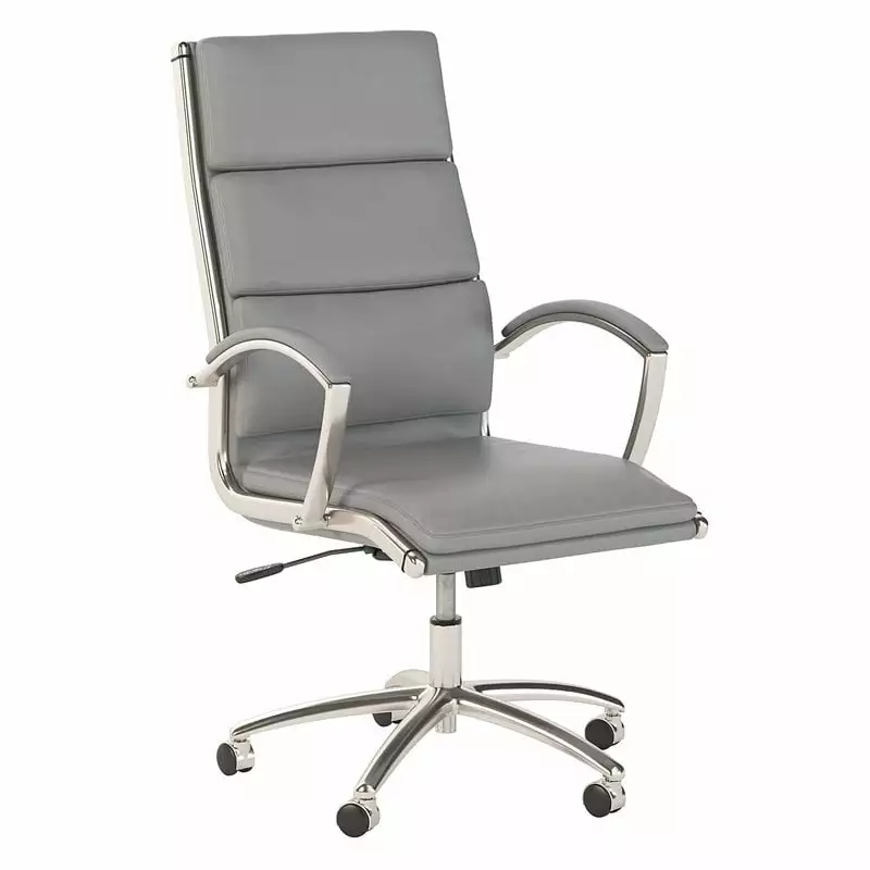 Pemberly Row High Back Leather Executive Office Chair Light Gray