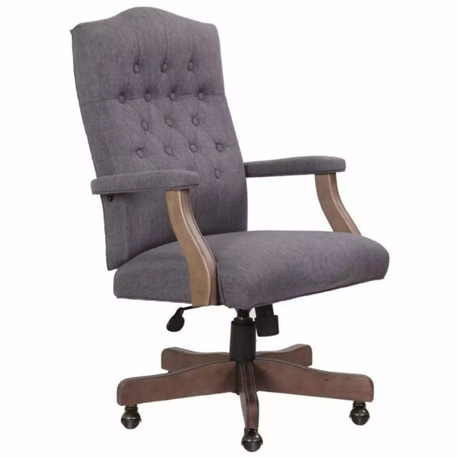 Pemberly Row Modern Rustic Executive Swivel Chair Slate Gray Contemporary Office Chair