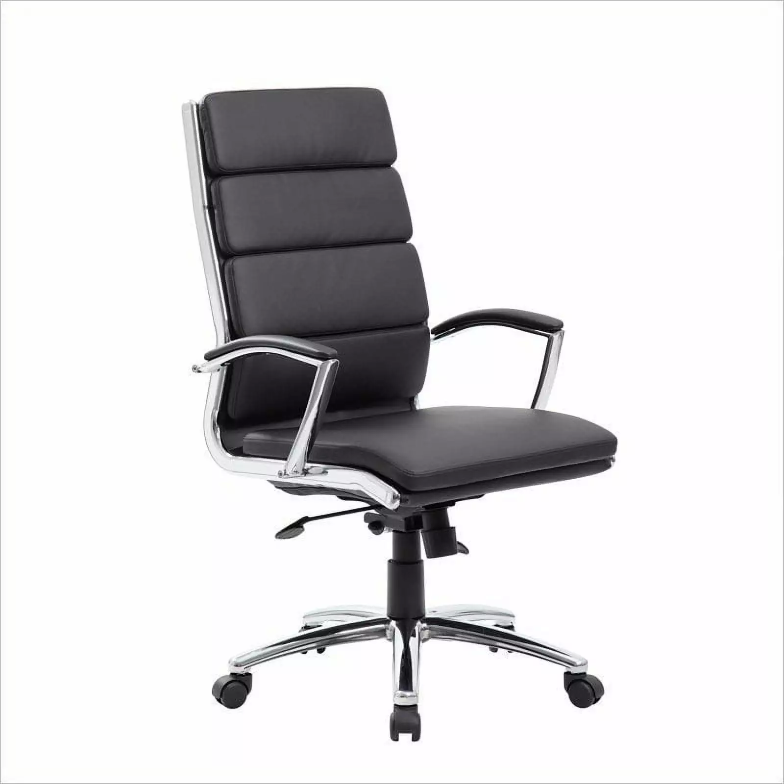 Scranton & Co 20''-23'' Modern Metal Executive Chair Black/Chrome - Adjustable Height Desk Chair Swivel Base