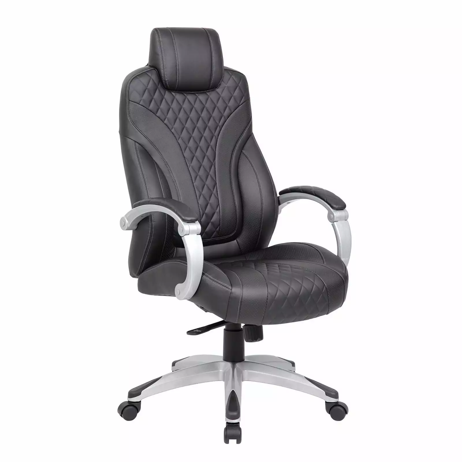 Scranton & Co Contemporary Executive Hinged Arm Chair Black Modern Office Chair