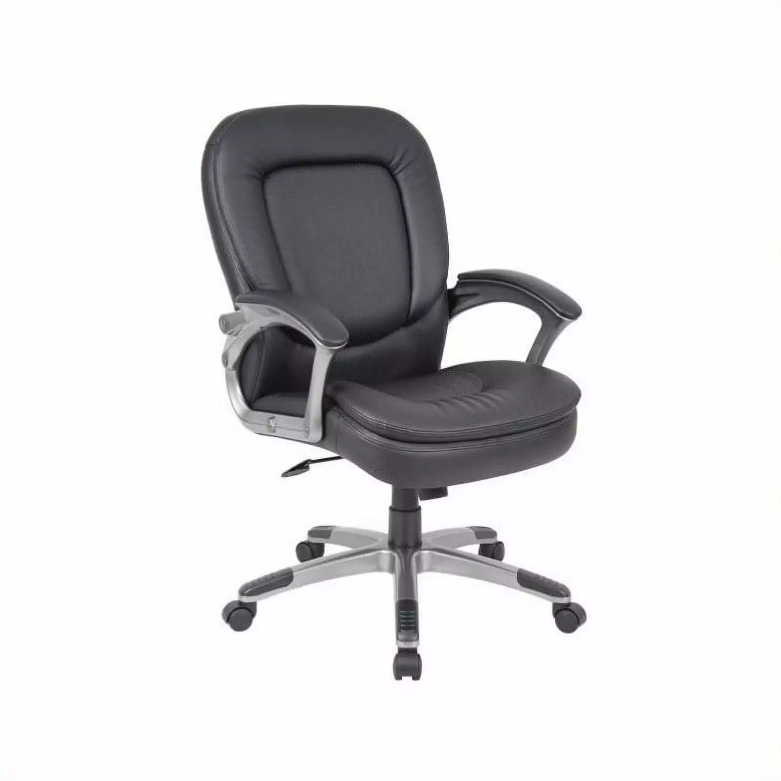 Scranton & Co Contemporary Pillowtop Executive Leather Office Chair Black - Ergonomic Comfort Professionals