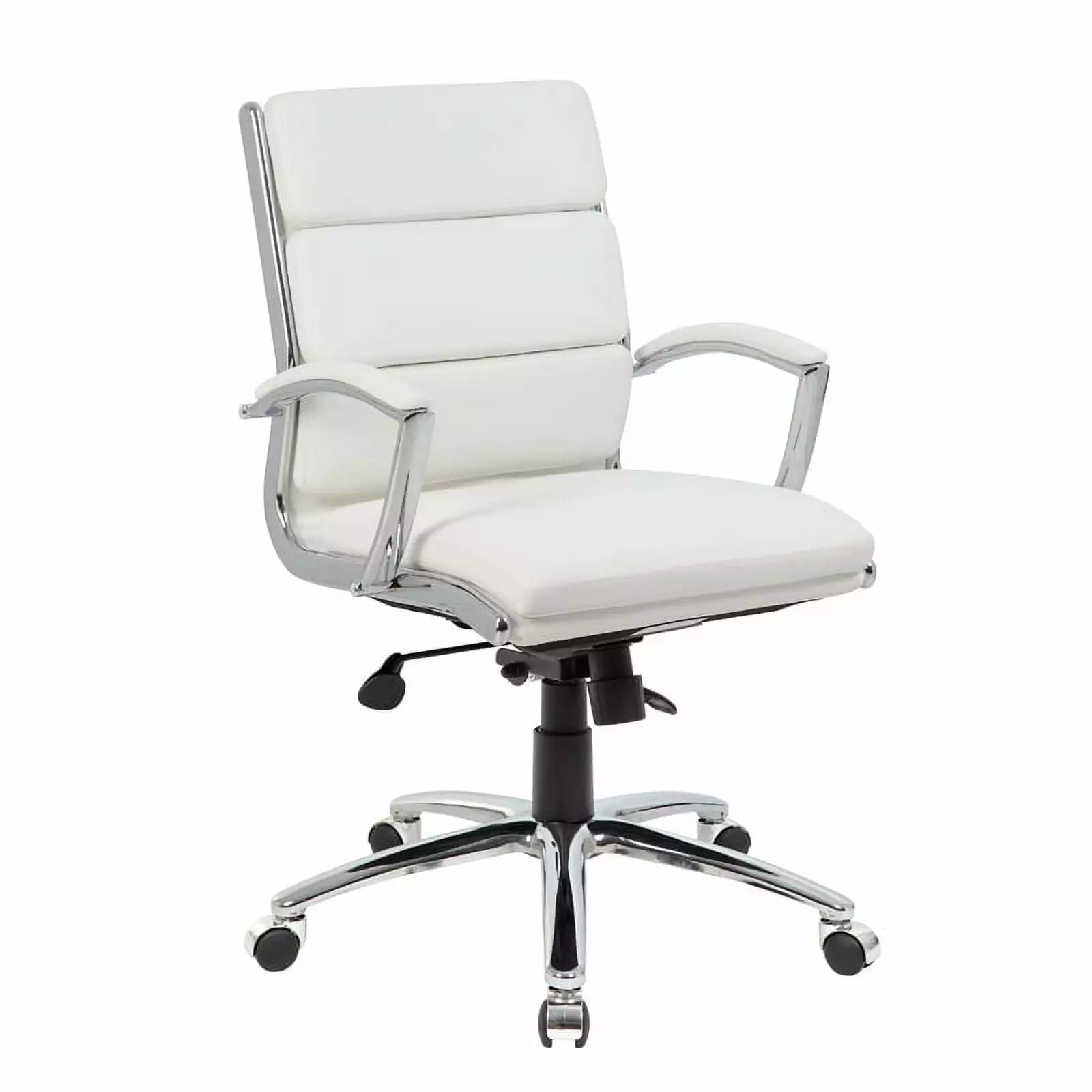 Scranton & Co Executive CaressoftPlus Chair Metal Chrome Finish Mid Back Office Chair