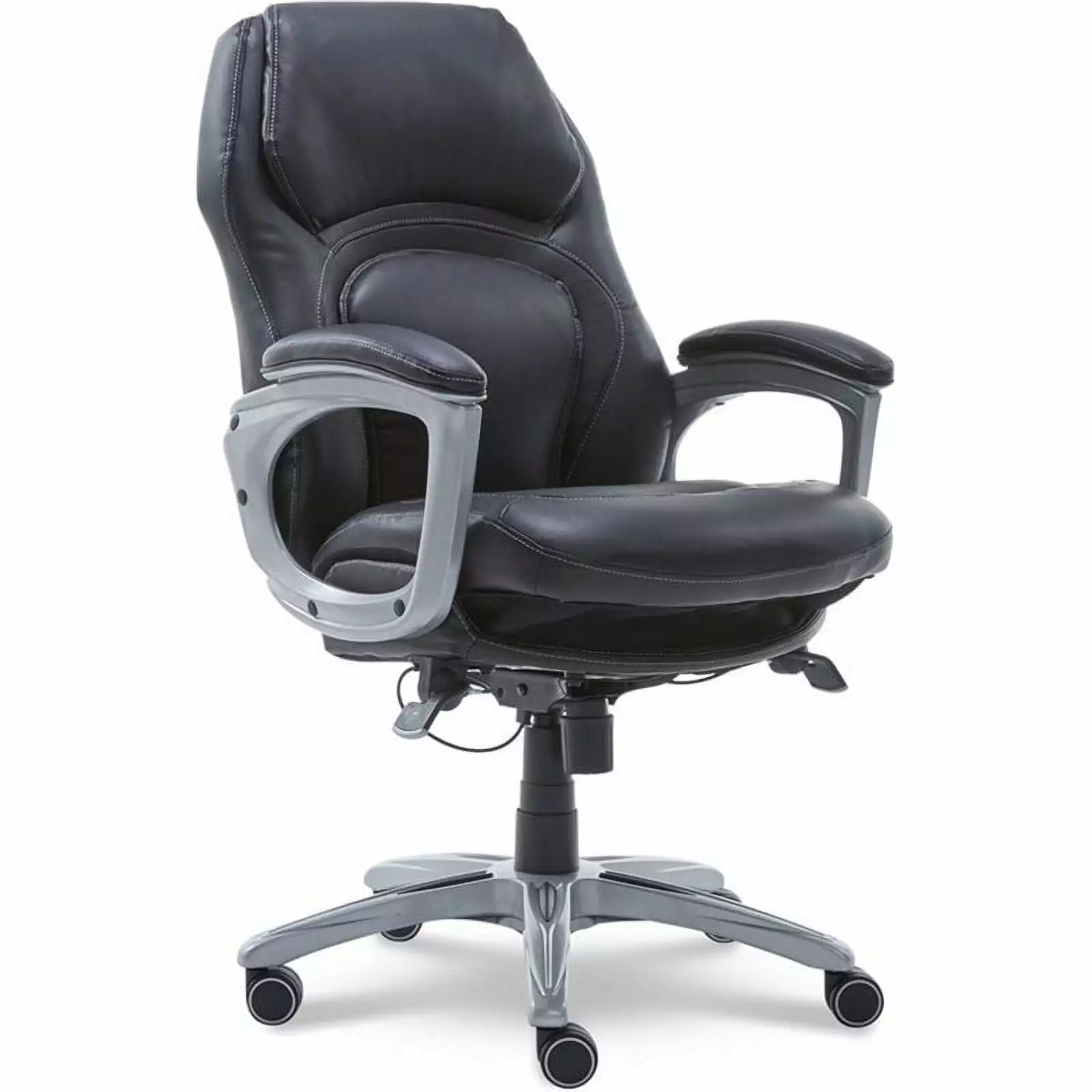 Scranton & Co Executive Office Chair Black Bonded Leather Ergonomic Design