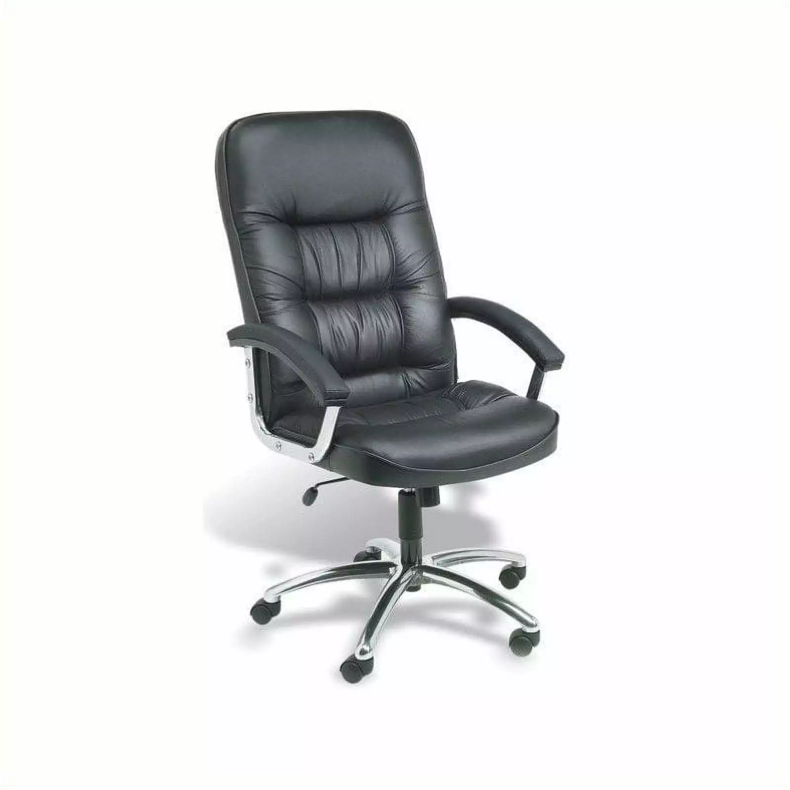 Scranton & Co Faux Leather Upholstered Executive Office Chair Black and Chrome