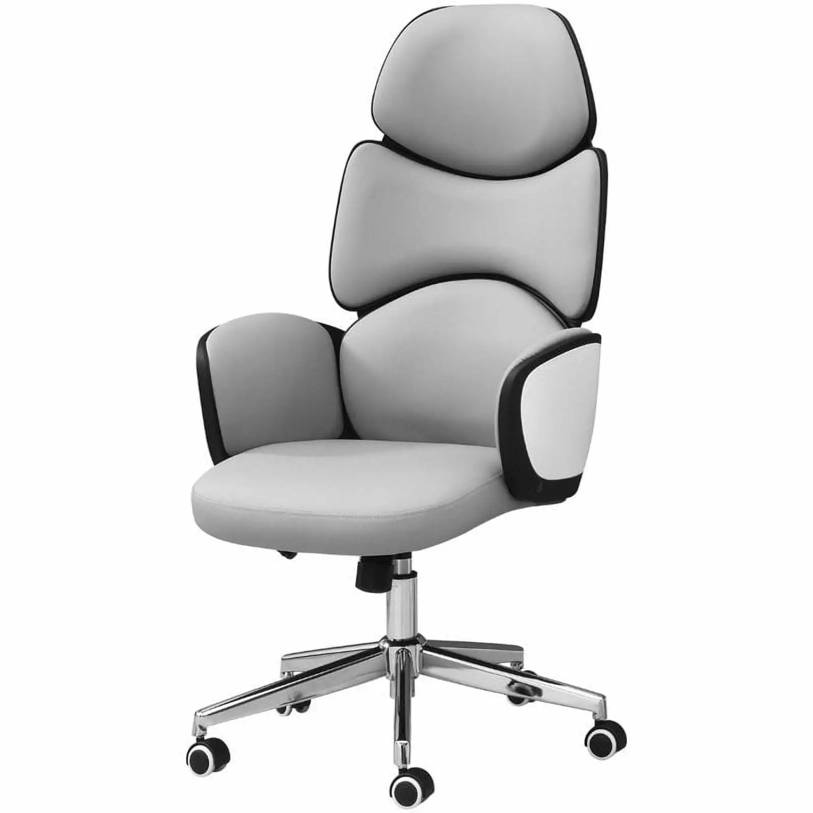 Scranton & Co High Back Faux Leather Executive Office Swivel Chair White - Ergonomic Desk Chair Adjustable Height