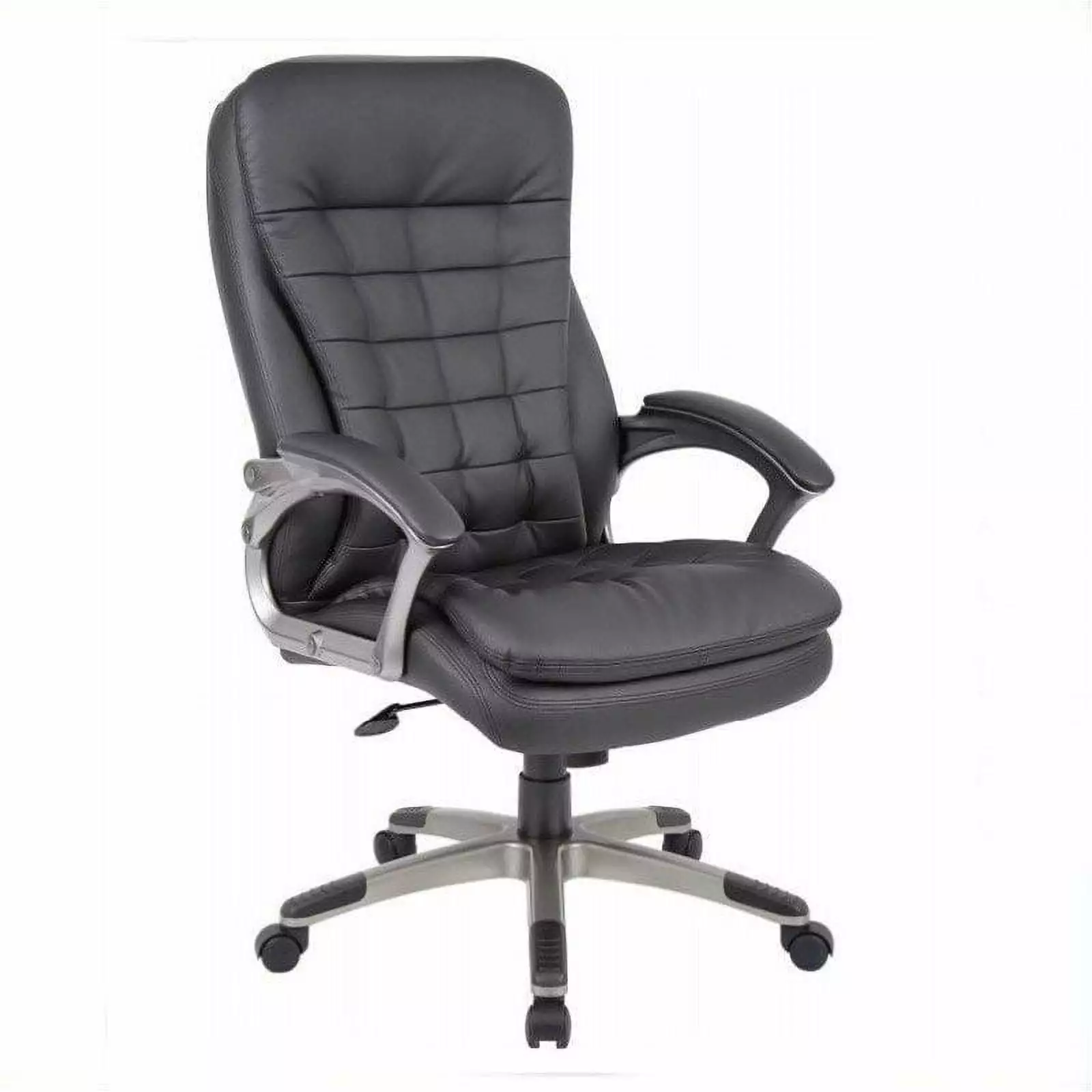 Scranton & Co Leather High Back Pillow Top Executive Office Chair Black Ergonomic Comfort