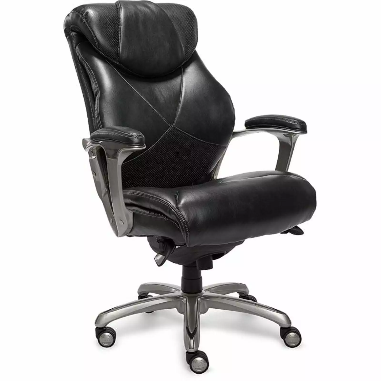 Scranton & Co Modern Faux Leather & Metal Executive Office Chair Black/Silver