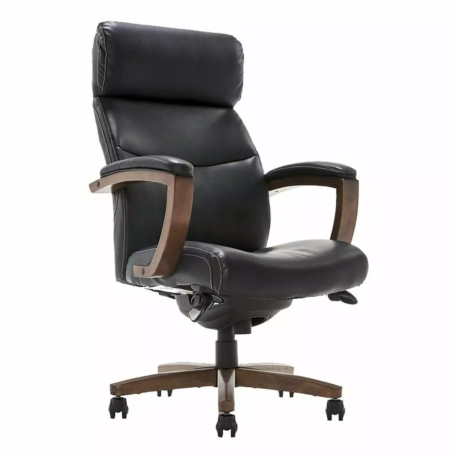 Scranton & Co Modern Faux Leather/Wood Executive Office Chair Black - Elegant Design