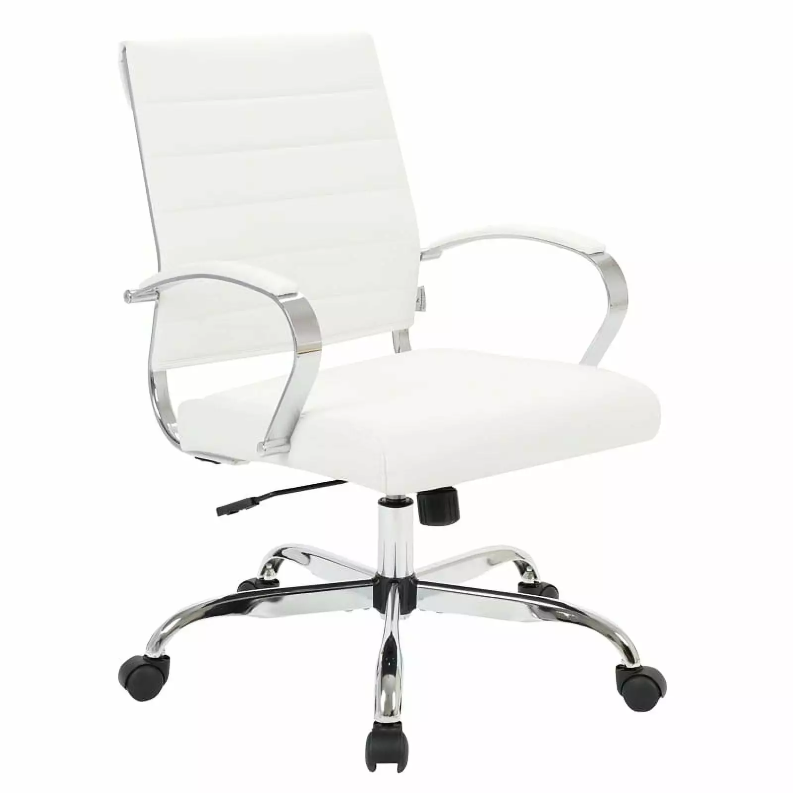 Scranton & Co Modern Leatherette Executive Swivel Office Chair White