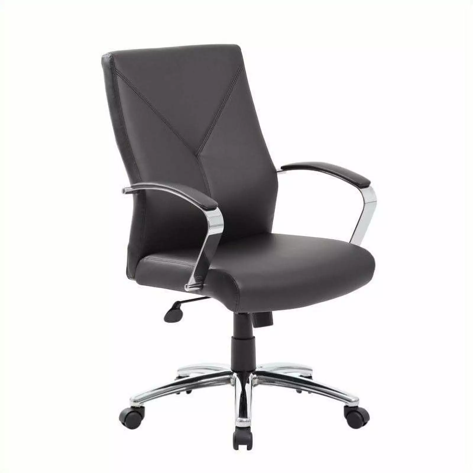 Scranton & Co Modern LeatherPlus Executive Office Chair Black Professional Workspaces