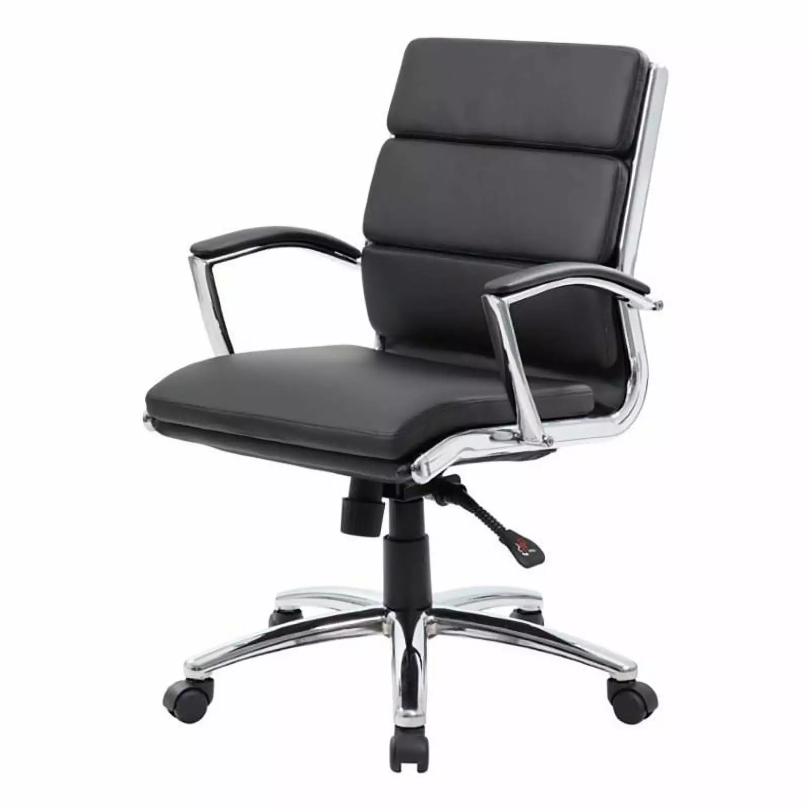 Scranton & Co Modern Vinyl Executive Mid-Back Office Chair - Black
