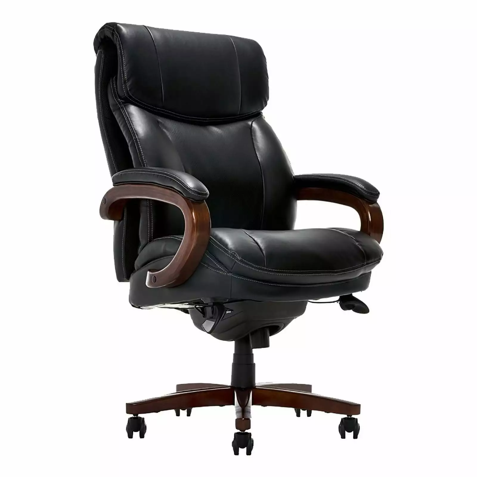 Scranton & Co Upholstered Modern Faux Leather Executive Office Chair Black