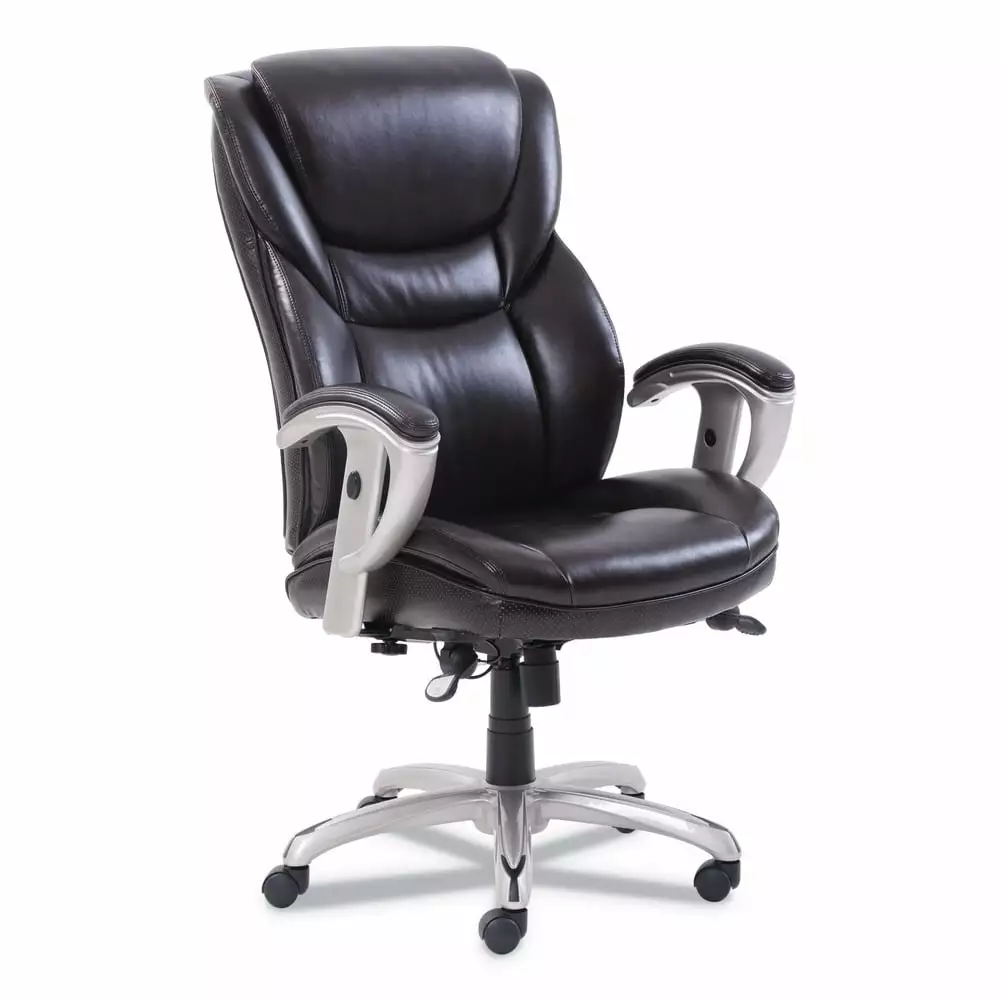 SertaPedic Emerson 300-lb Capacity Executive Task Chair Brown Silver