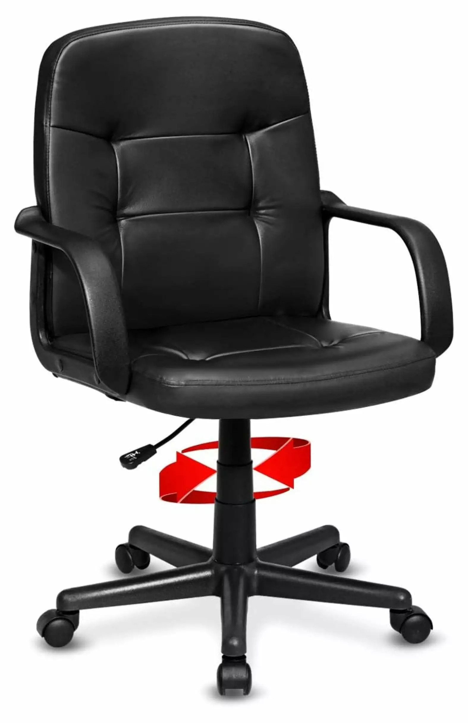 Superwum Leather Office Chair Ergonomic Executive Computer Desk Chair Lumbar Support Adjustable Swivel Task Chair