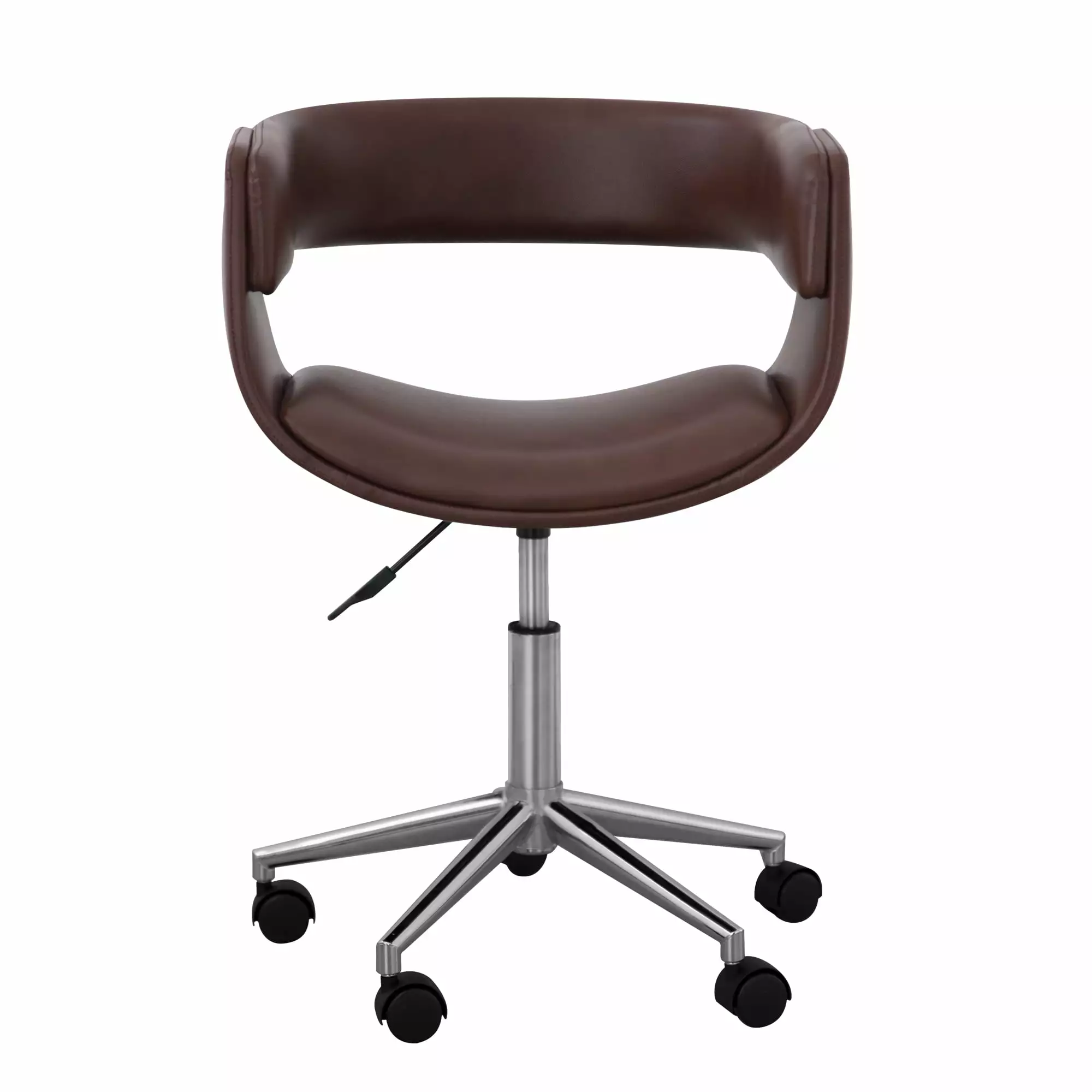 Teamson Home Modern Brown PU Leather Adjustable Ergonomic Office Chair
