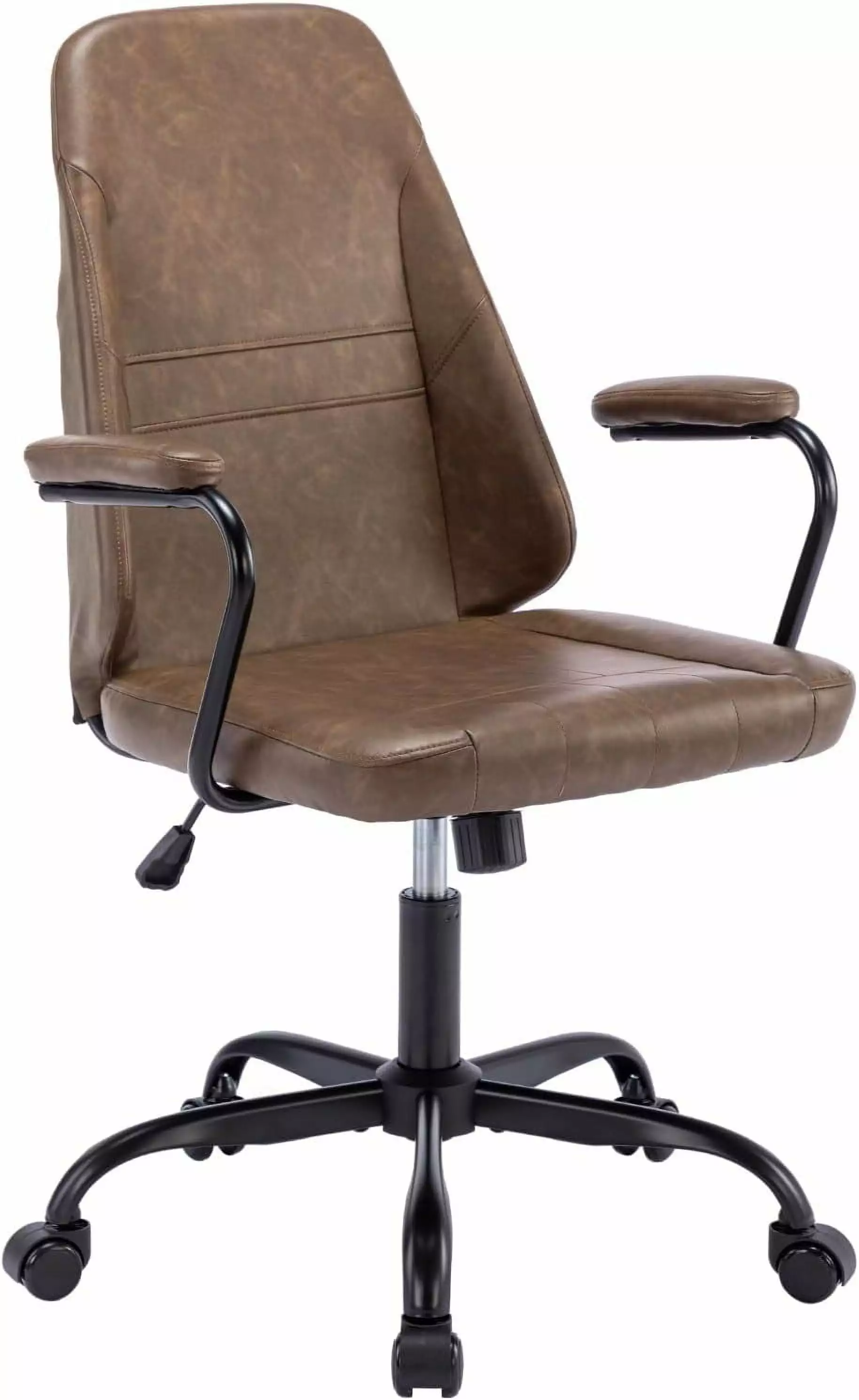 Executive Office Chair Mid Back PU Leather, 360Â° Swivel, and Adjustable Height Home Office TRAHOO