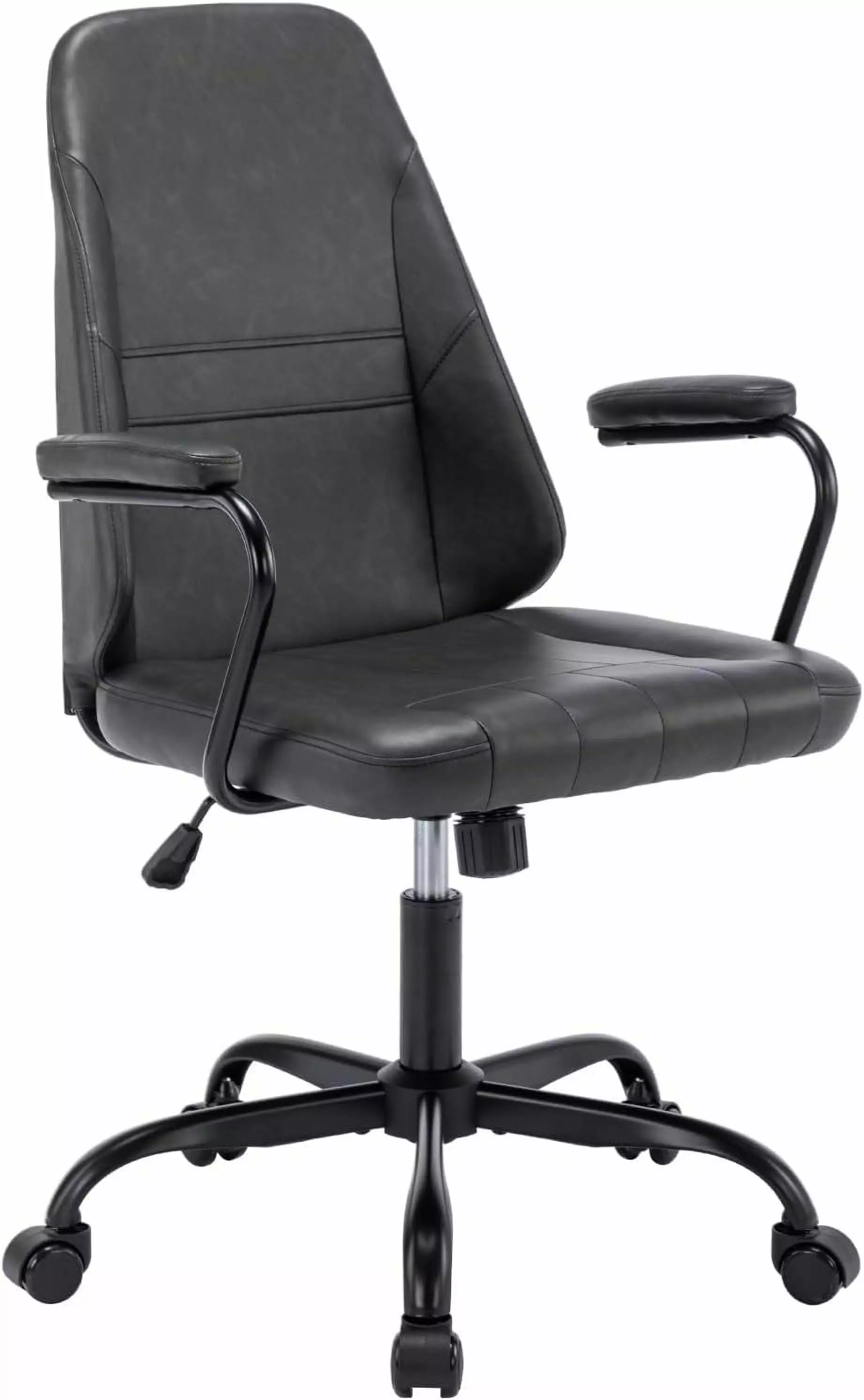 Executive Office Chair Mid Back PU Leather - 360 Swivel Adjustable Height Computer Desk Chair TRAHOO
