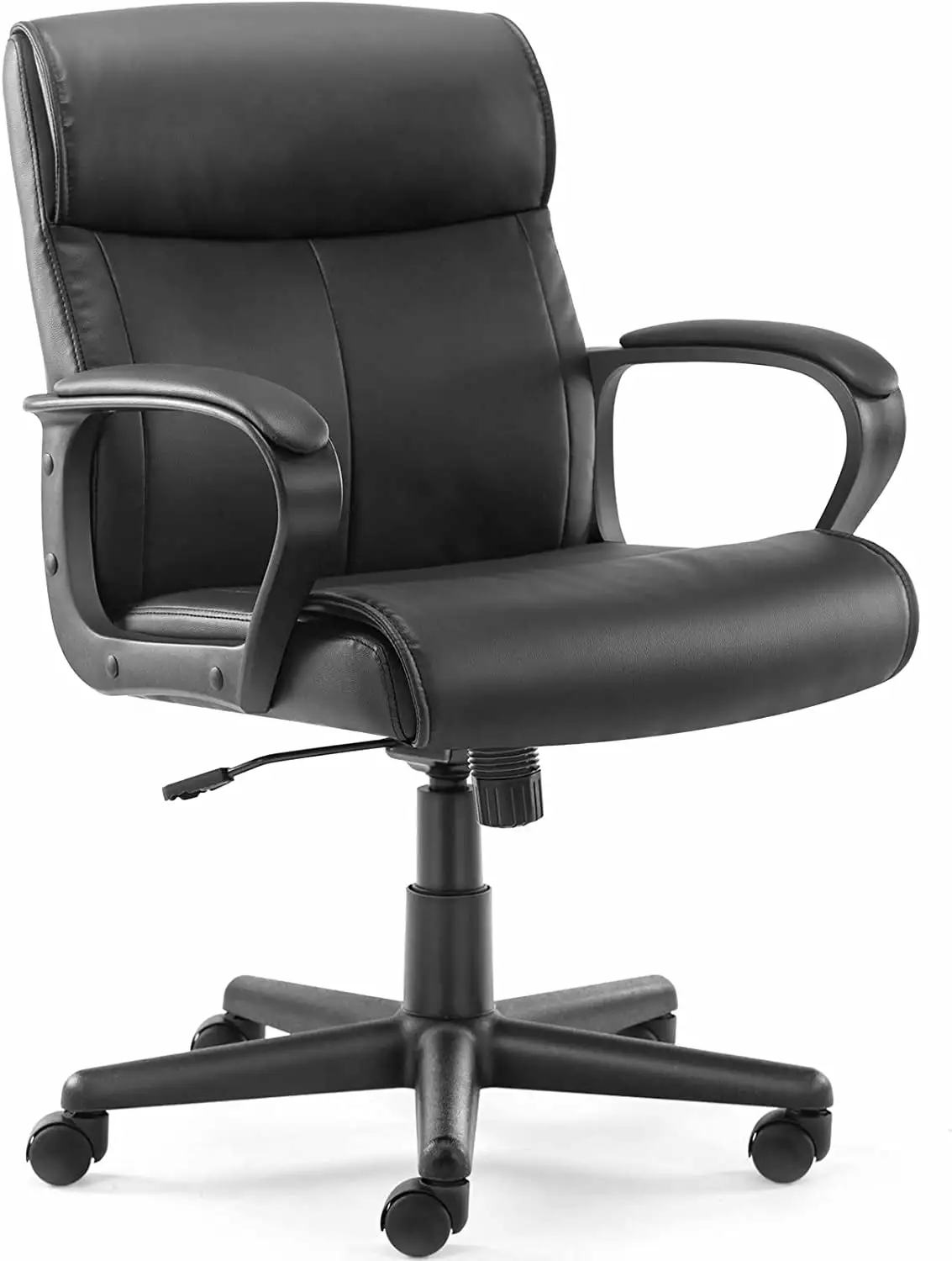 Executive Padded Mid-Back Office Chair Adjustable Height and 360-Degree Swivel Modern Workspaces TRAHOO