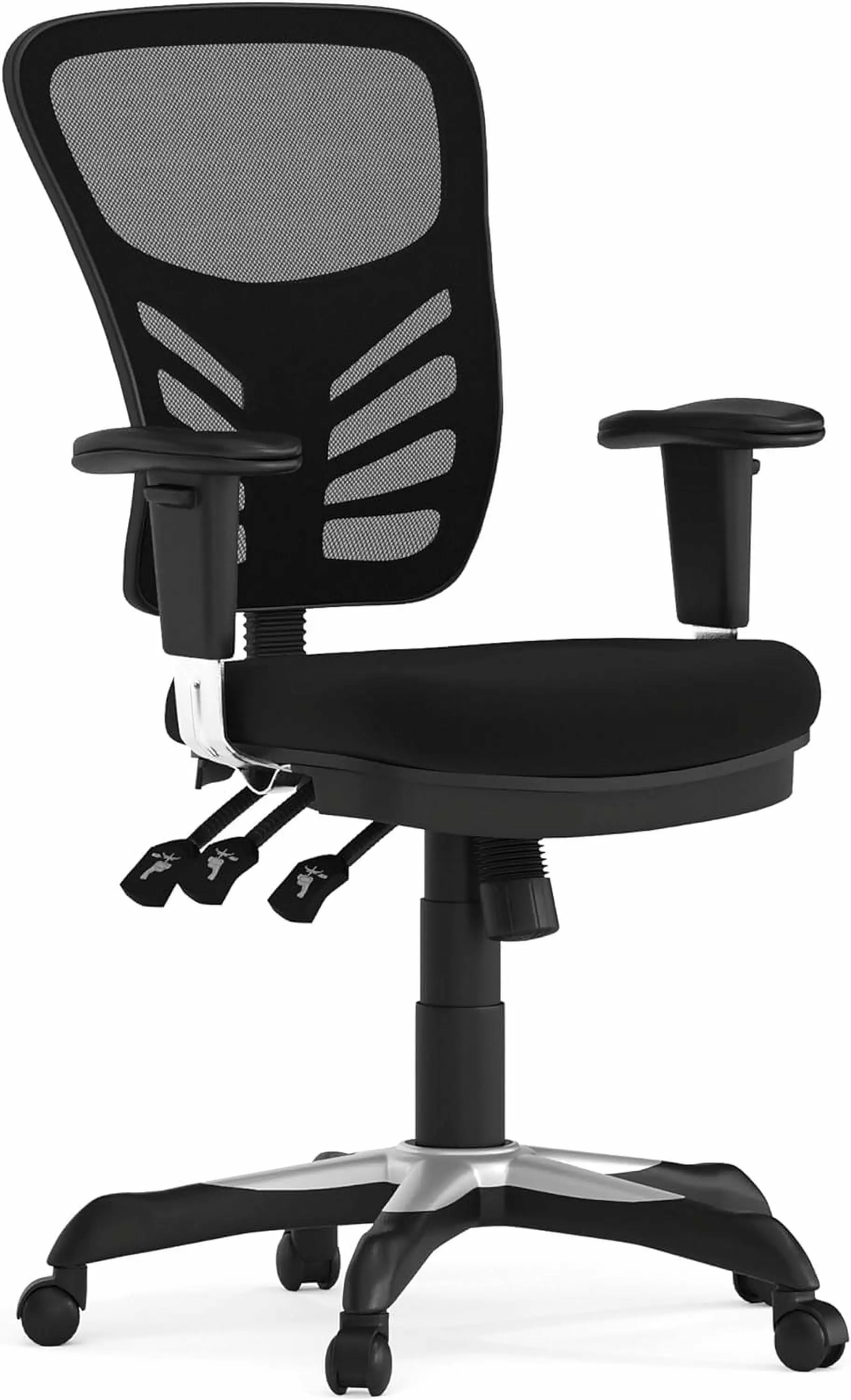 Nicholas Mid Back Black Mesh Multifunction Executive Swivel Ergonomic Office Chair Adjustable Arms TRAHOO
