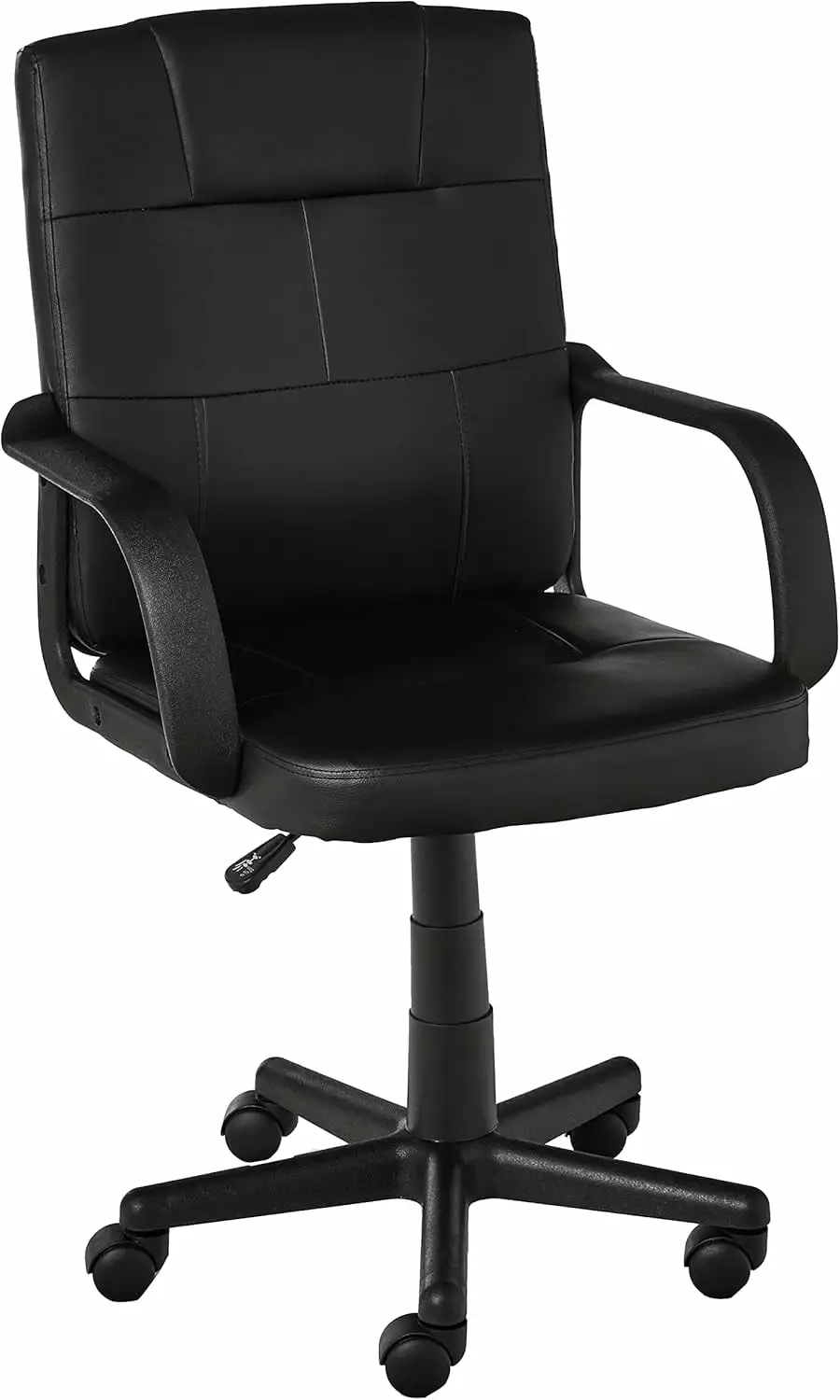 Tufted Leather Executive Office Chair Black TRAHOO