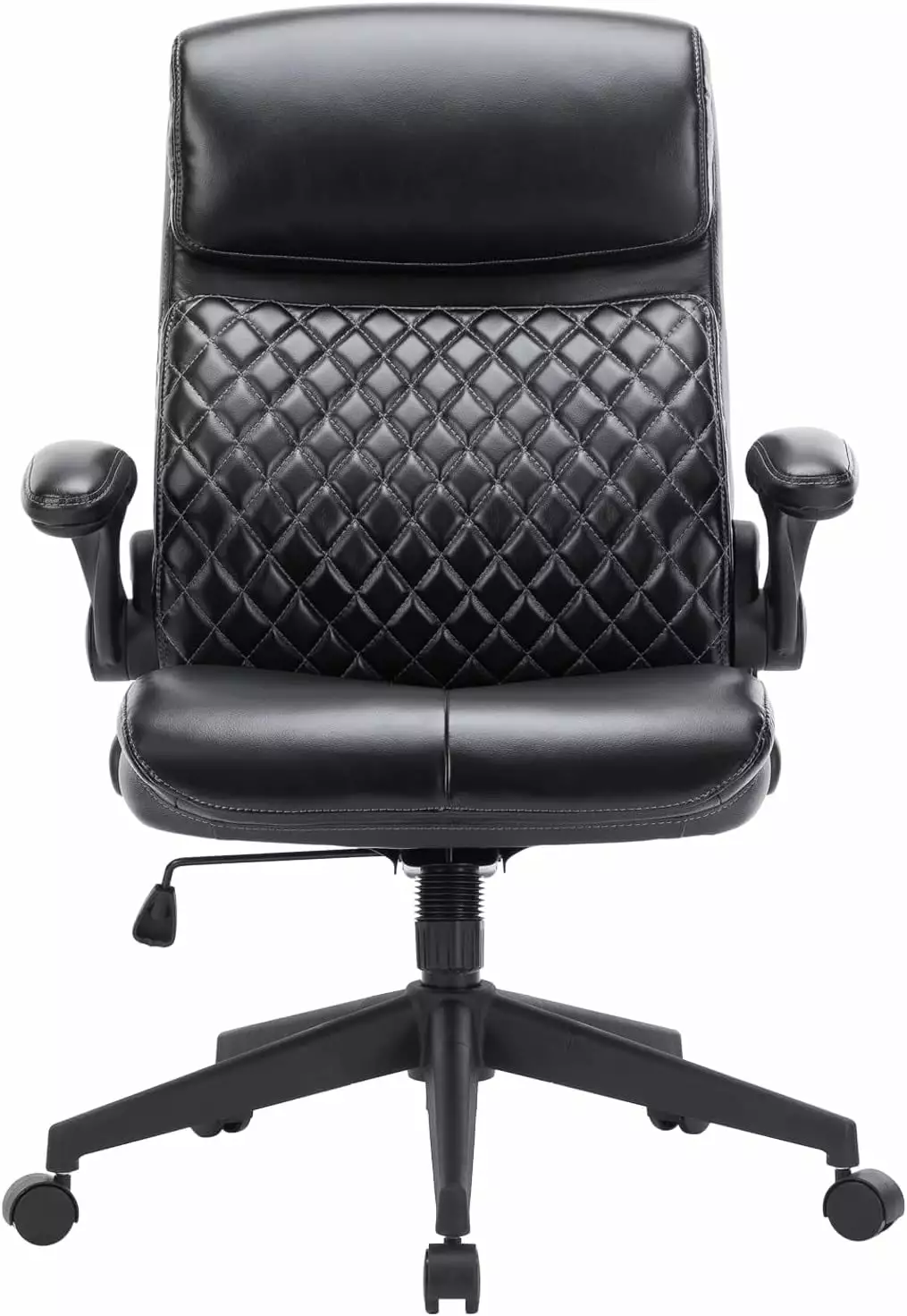 Executive Office Chair Mid Back Computer Desk Chair Flip-up Arms Adjustable Height Ergonomic Leather Swivel Rolling Chair ...