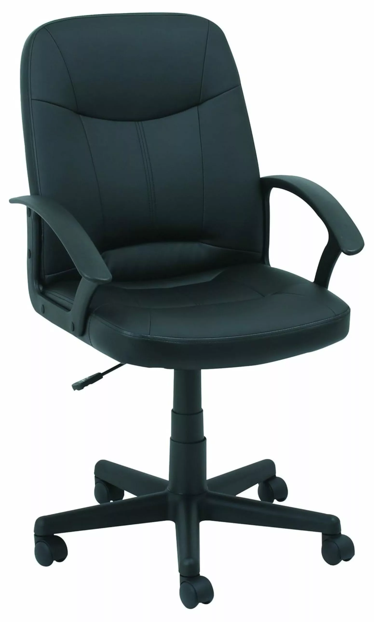 Wang Lin Jun Executive Office Chair Fixed Arched Arms Black
