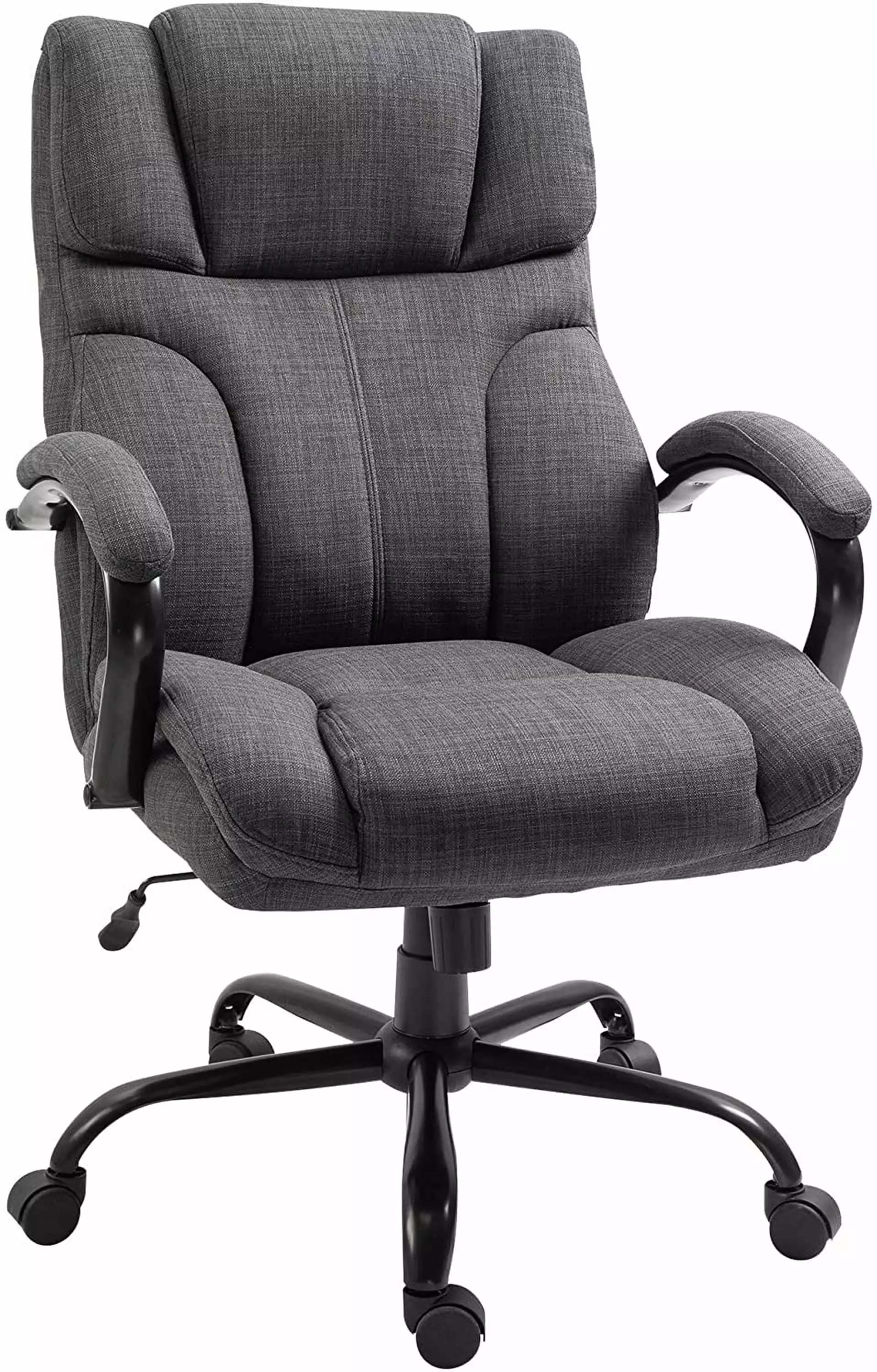 500lbs Big and Tall Office Chair Wide Seat - Executive Computer Chair Adjustable Height Dark Grey WYD