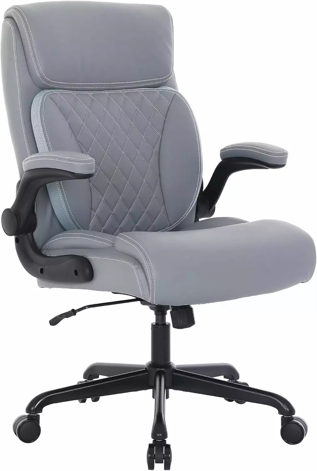 Executive Office Chair Ergonomic Home Office Desk Chair PU Leather Computer Chair Lumbar Support Flip-up Armrests Adjustab...