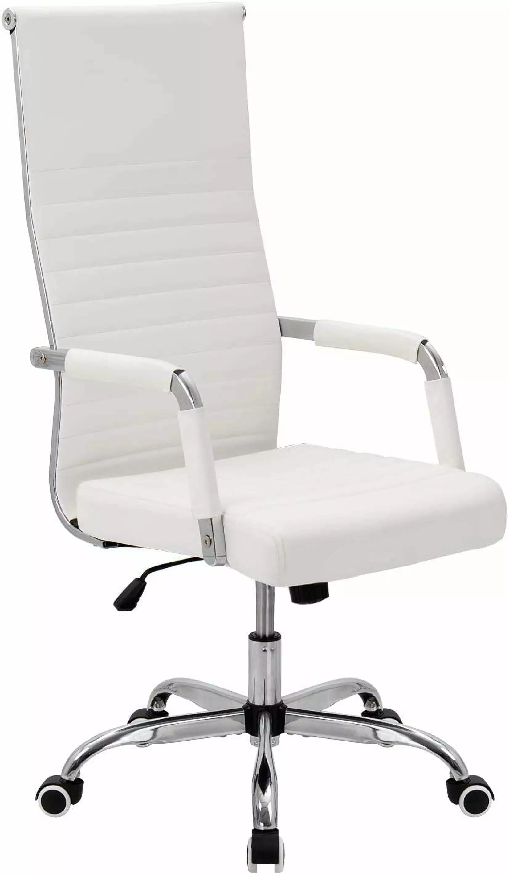 Ribbed Office Chair High Back PU Leather Executive Conference Chair Adjustable Swivel Chair XFSJHP