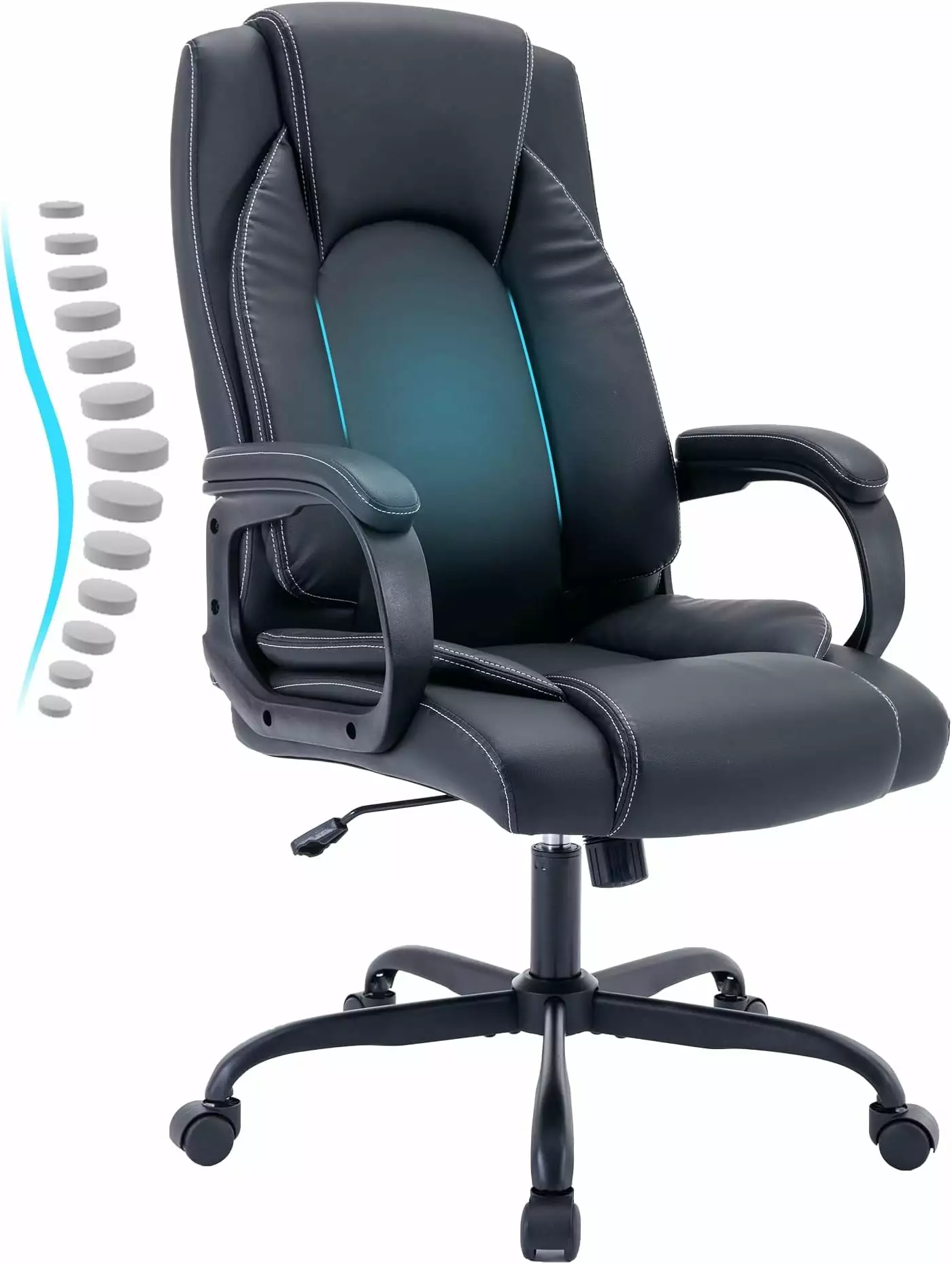 Executive Office Chair Comfortable Ergonomic Home Office Desk Chairs Computer Leather Office Chair Lumbar Back Support PVC...