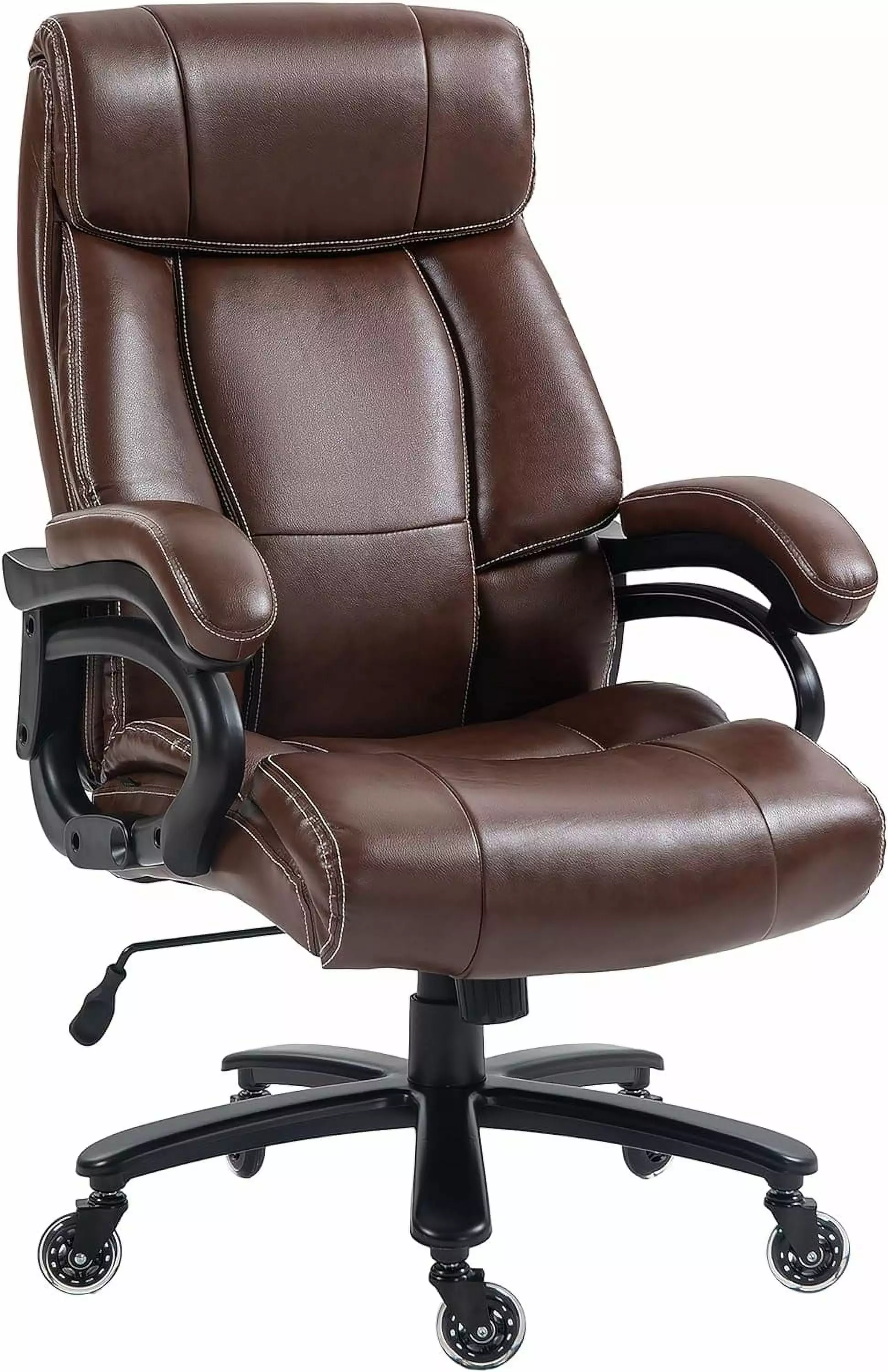 400lbs Executive Office Chair Big and Tall High Back PU Ergonomic Computer Desk Chair Heavy Duty Metal Base Wheels XK