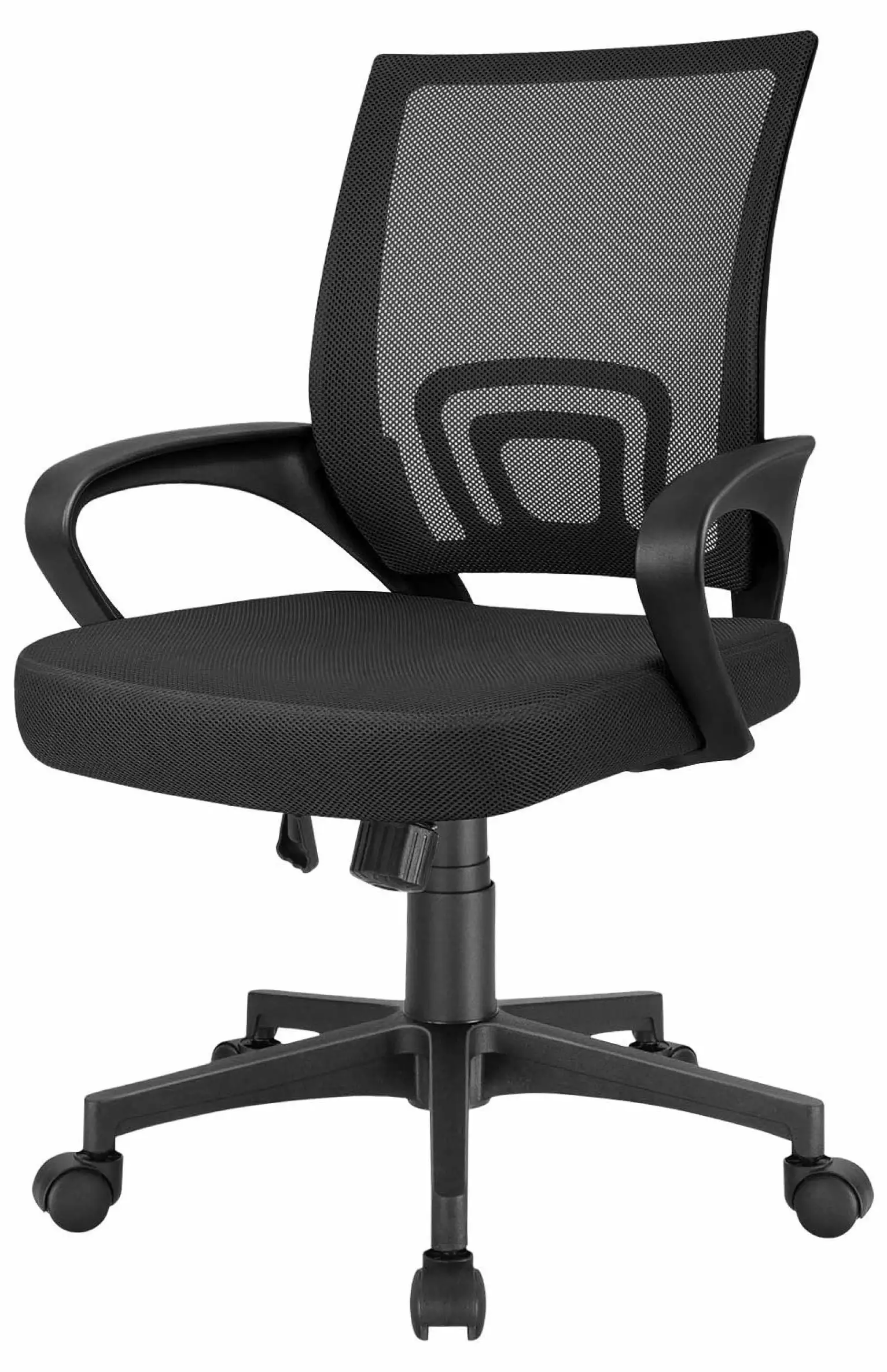 Black Yunwen Office Ergonomic Desk Mesh Computer Chair Lumbar Support and Armrests Swivel Task Executive Chair
