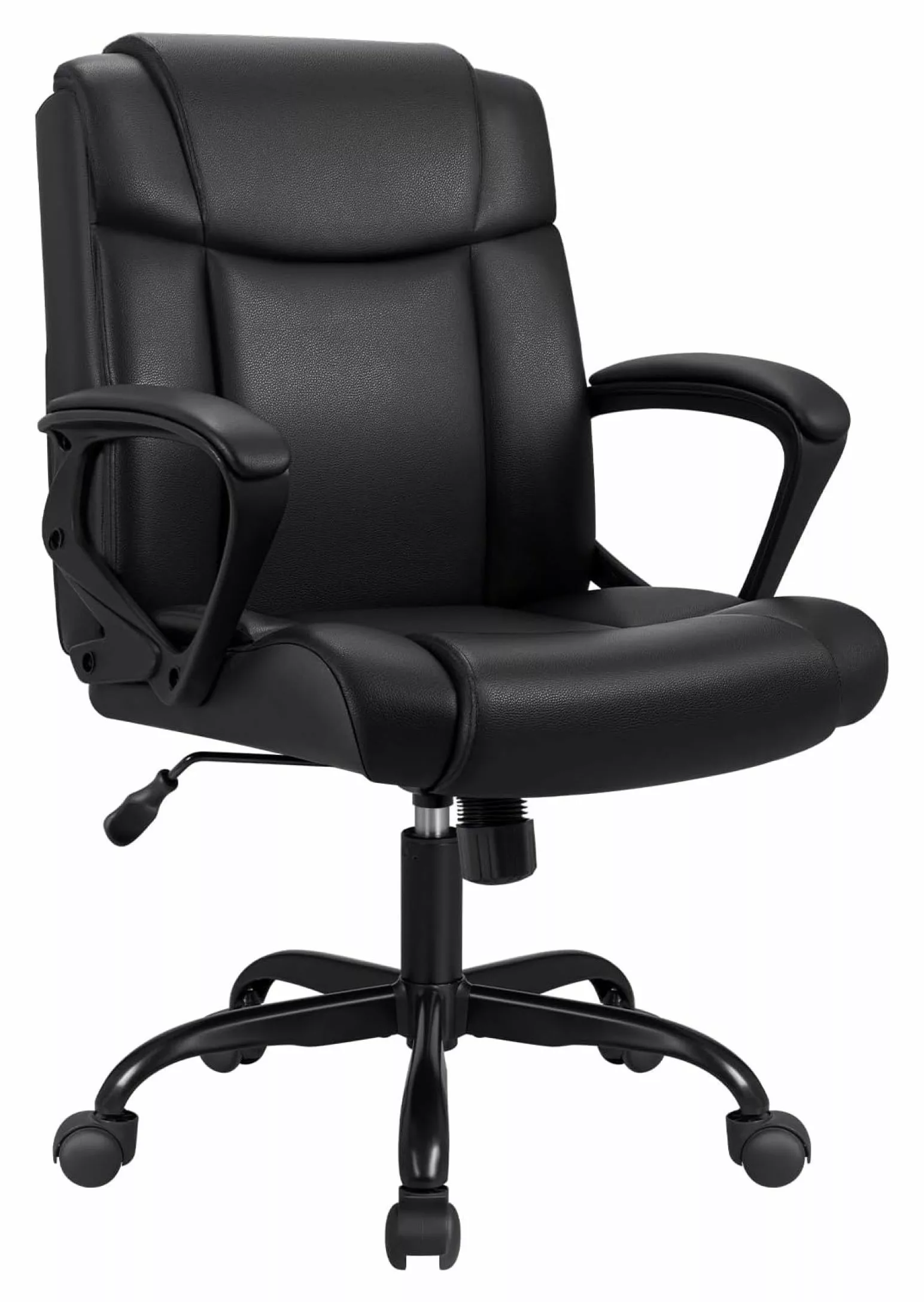 PU Leather Home Office Chair Ergonomic Executive Desk Chair Padded Armrests and Lumbar Support Adjustable Height Zhao he