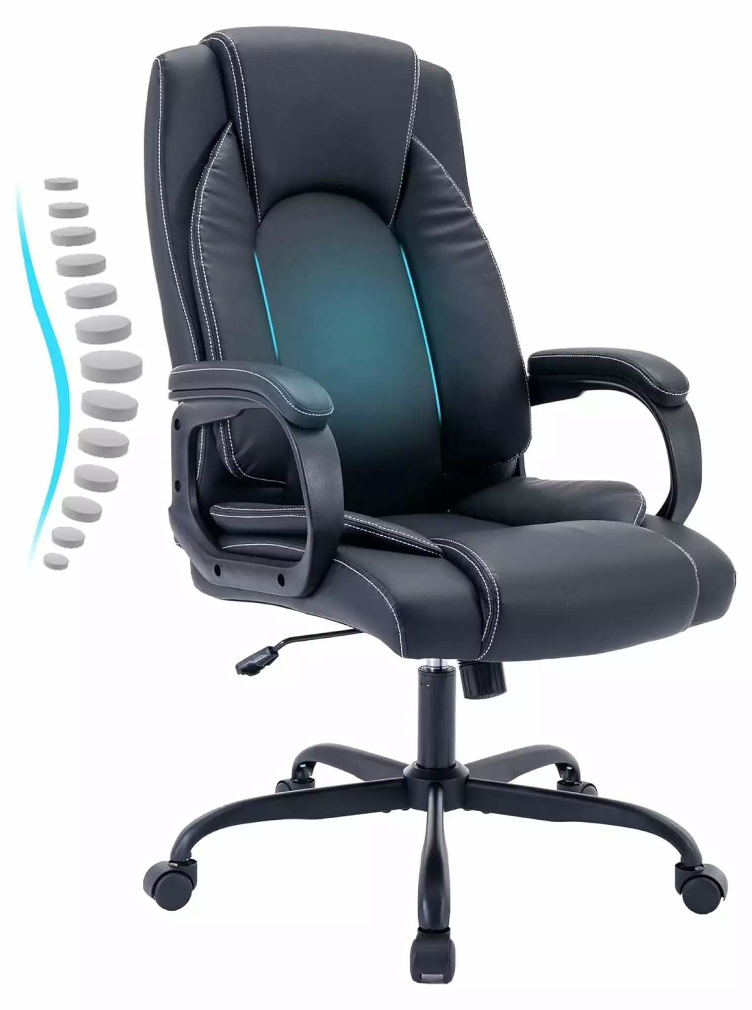 Executive Leather Office Chair Ergonomic Computer Desk Chair Lumbar Support ZiaZbYinY