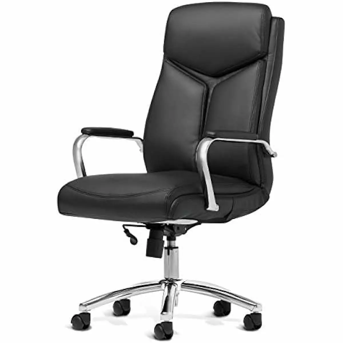 Bonded Leather Executive Rolling Swivel Chair - Chrome Metal Base - Adjustable Gaslift ZJINJIN